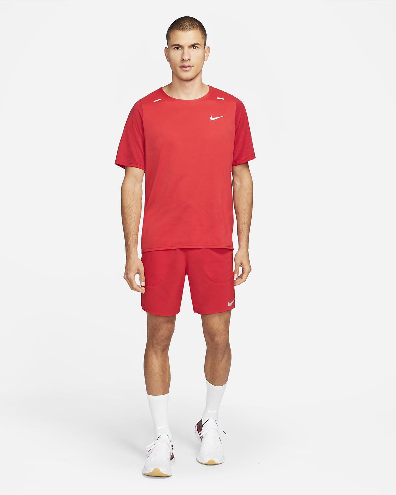 red nike running shorts mens