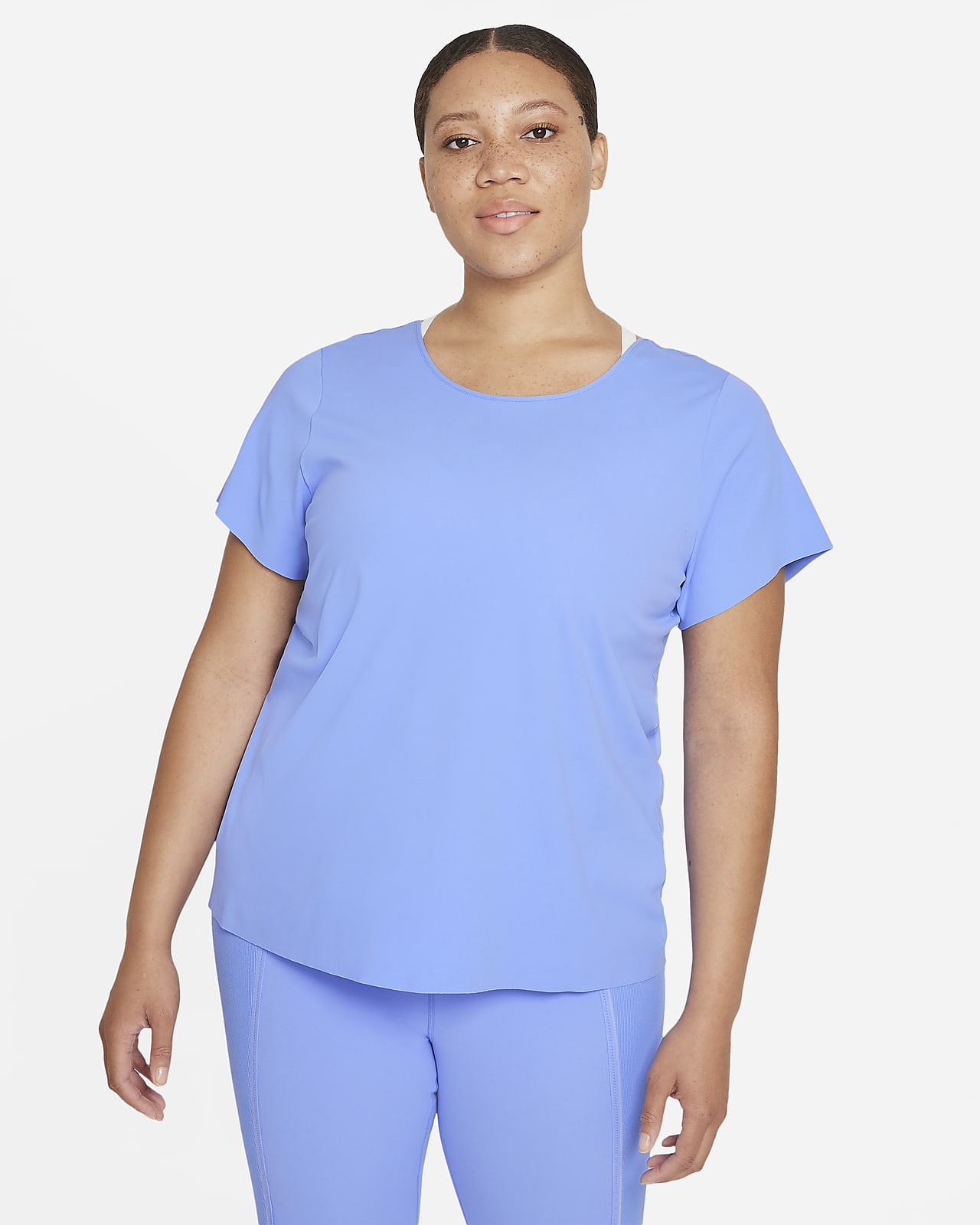 Camiseta de manga corta para mujer talla grande Nike Yoga Luxe