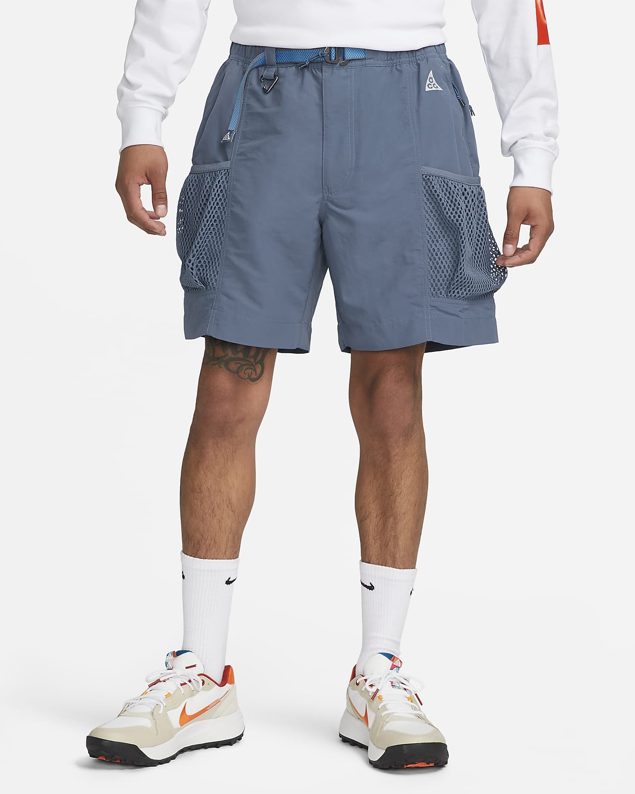 ACG Straight-Leg Logo-Embroidered Belted Nylon Shorts