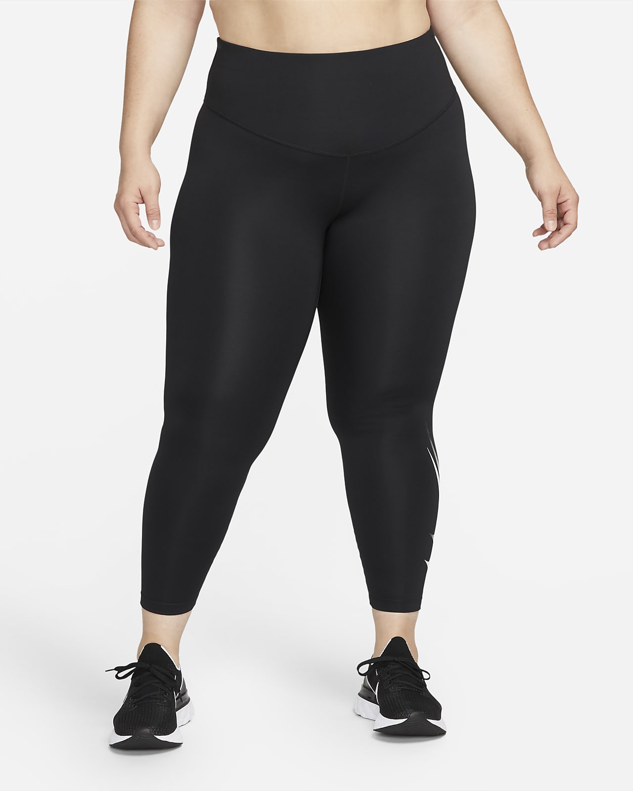 Nike Swoosh Run 7/8-Lauf-Leggings mit mittelhohem Bund für Damen (große Größe)