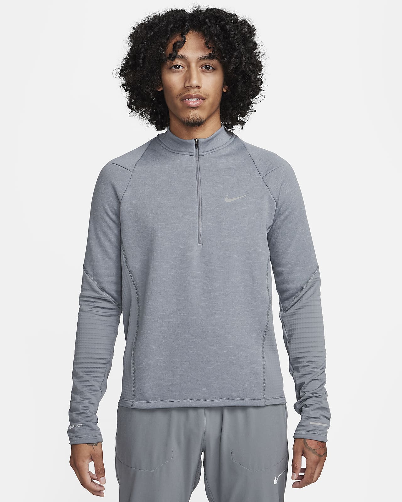 Nike Men's Therma-FIT Repel Element 1/2 Zip Shirt, Grey, Size: XL