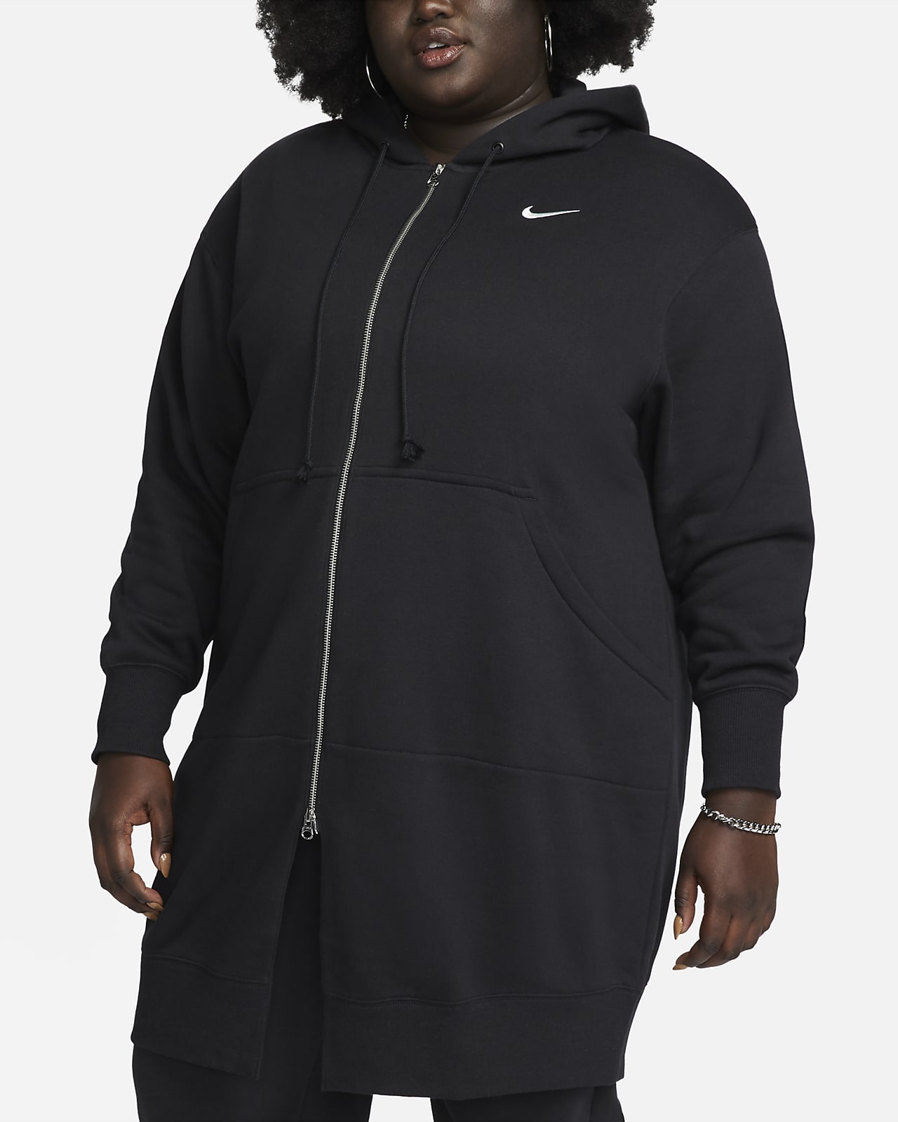 transferencia de dinero Ganar longitud Sudadera larga con gorro y cierre completo tamaño oversized para mujer Nike  Sportswear Phoenix Fleece (talla grande). Nike.com