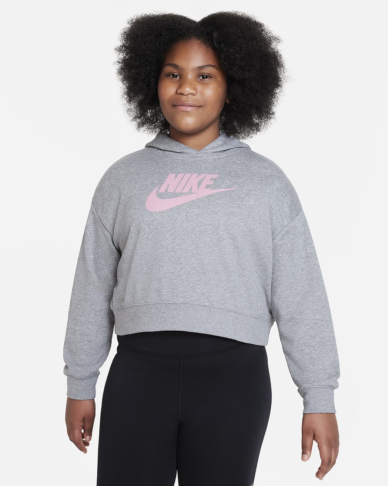 Sudadera con capucha corta de Terry para niña talla grande (talla extendida) Nike Sportswear Club. Nike.com