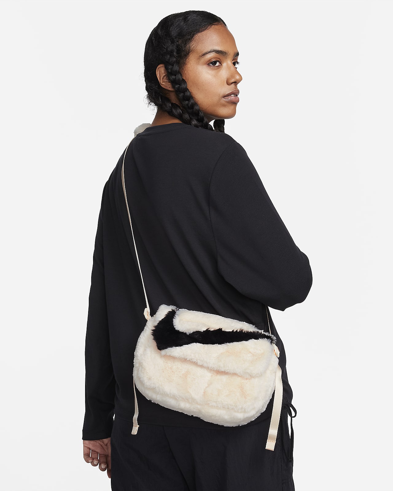 Nike Sportswear Futura 365 Faux Fur Cross-body Bag (1L) - Brown