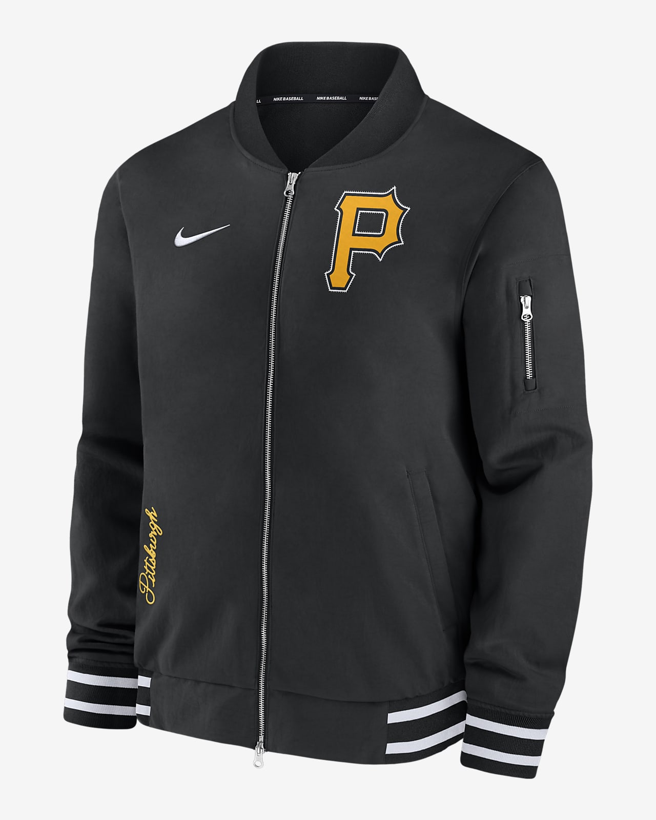 Pittsburgh Pirates Authentic Collection Men's Nike MLB Full-Zip Bomber Jacket