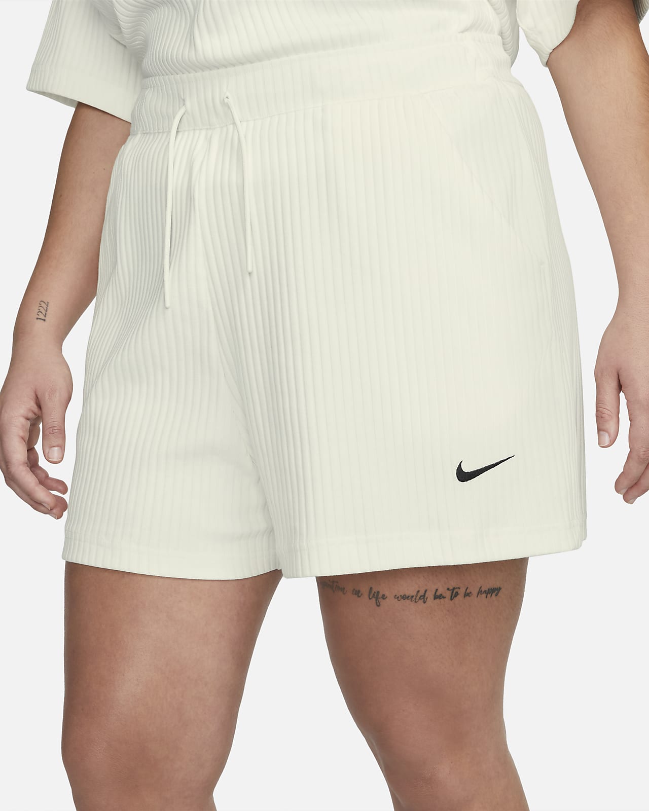 Nike Sportswear Women's High-Waisted Ribbed Jersey Shorts.