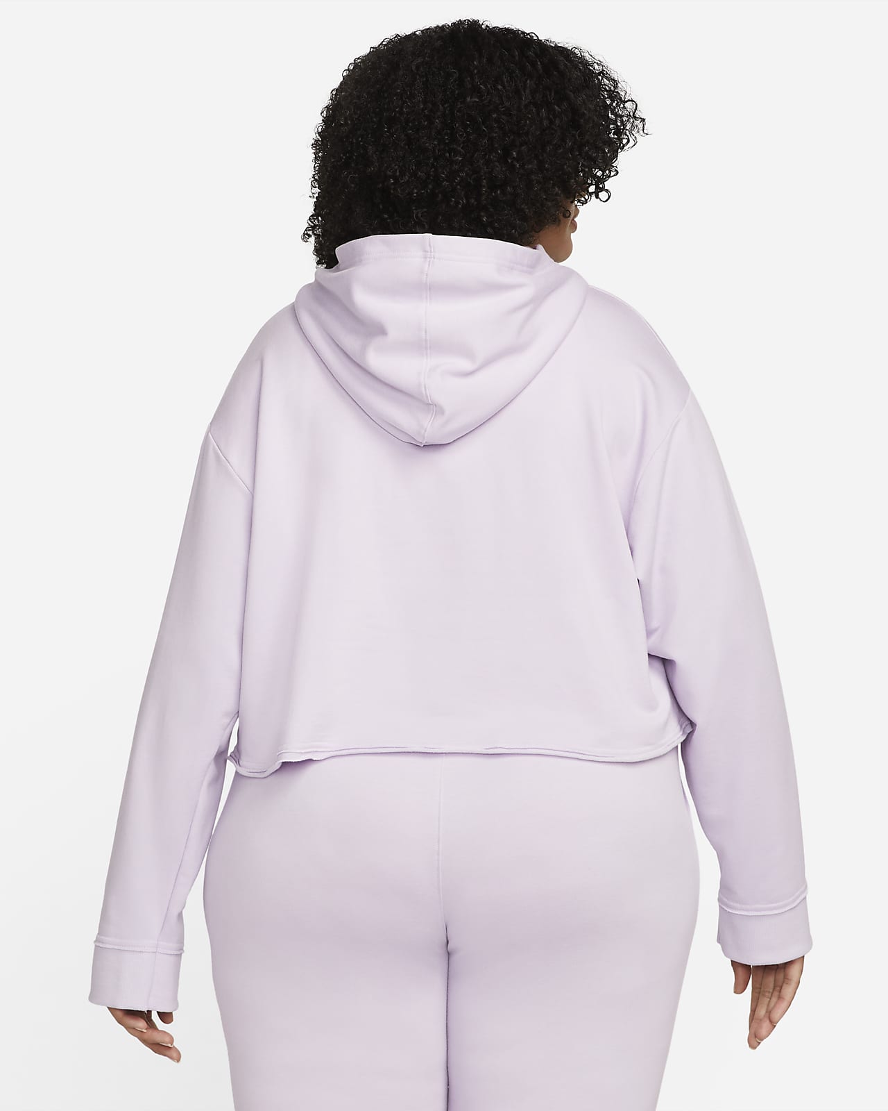 Sudadera con gorro cropped de tejido Fleece para mujer Nike Yoga Luxe  (talla grande). Nike.com