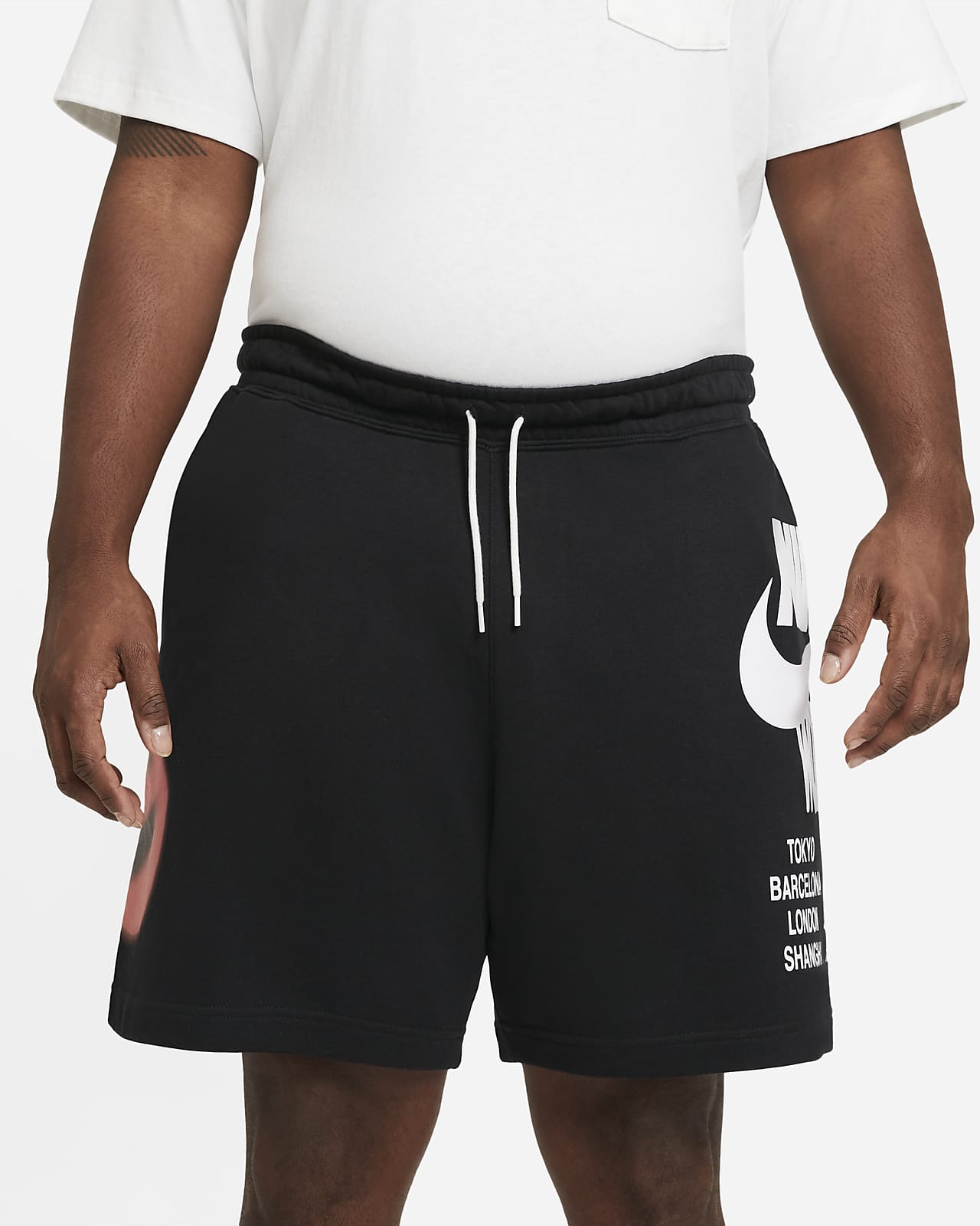 Nike men's Sportswear World Tour French Terry shorts.