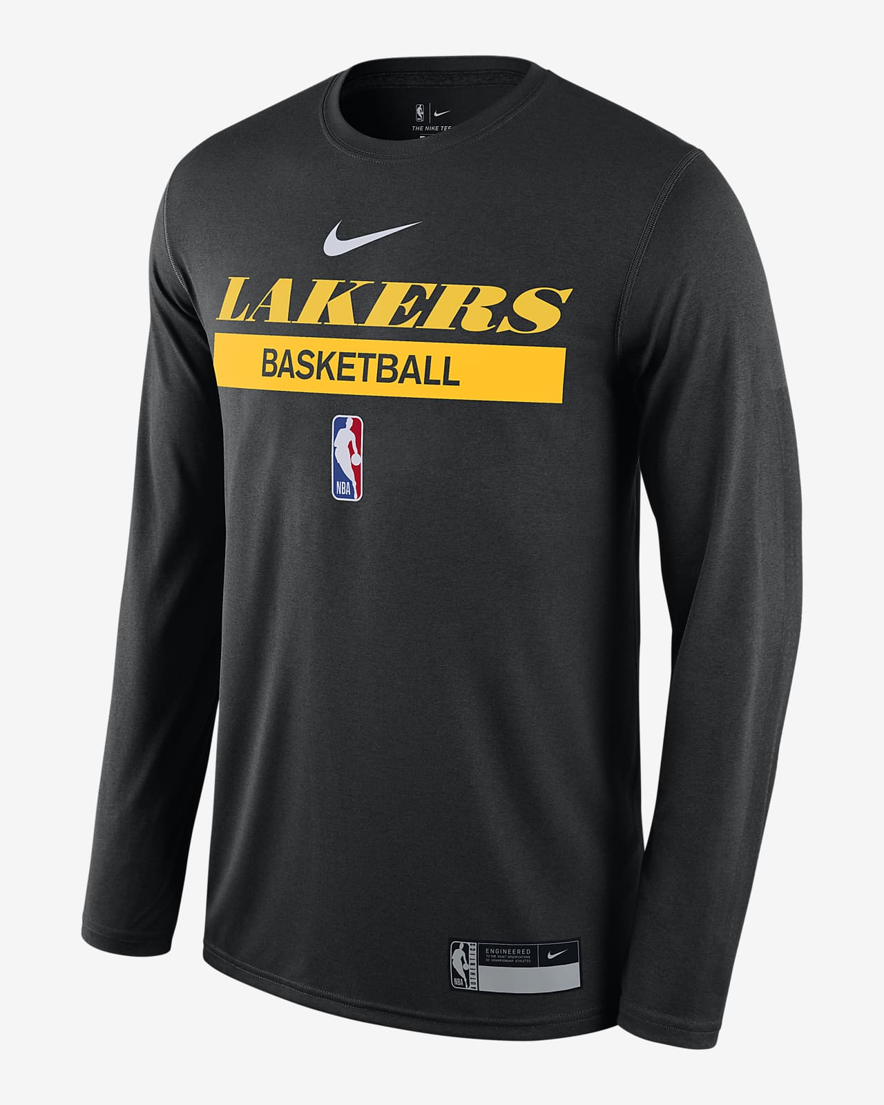 Los Angeles Lakers Nike DriFIT NBAPracticeLangarmTShirt für Herren