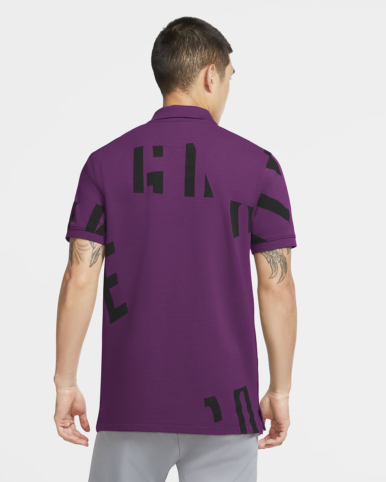purple nike polo