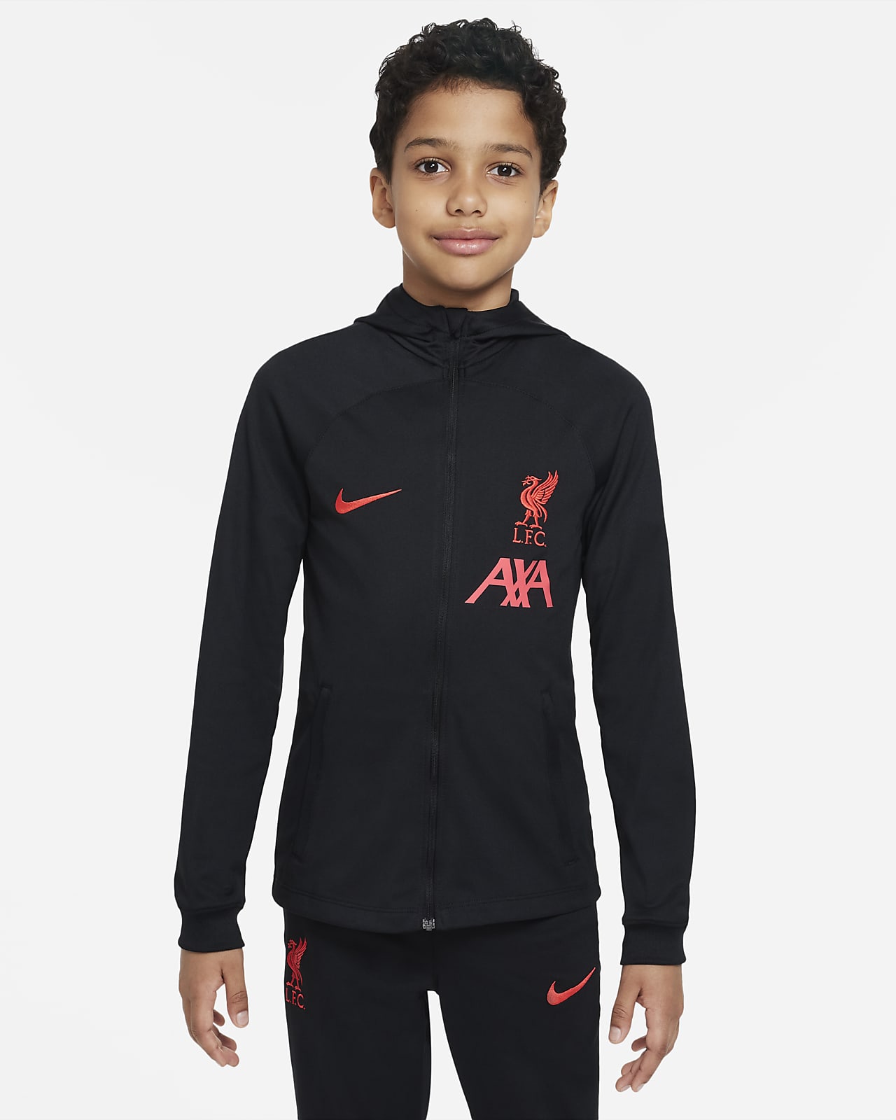 Liverpool F.C. Strike Away Older Kids' Nike Dri-FIT Hooded Football ...