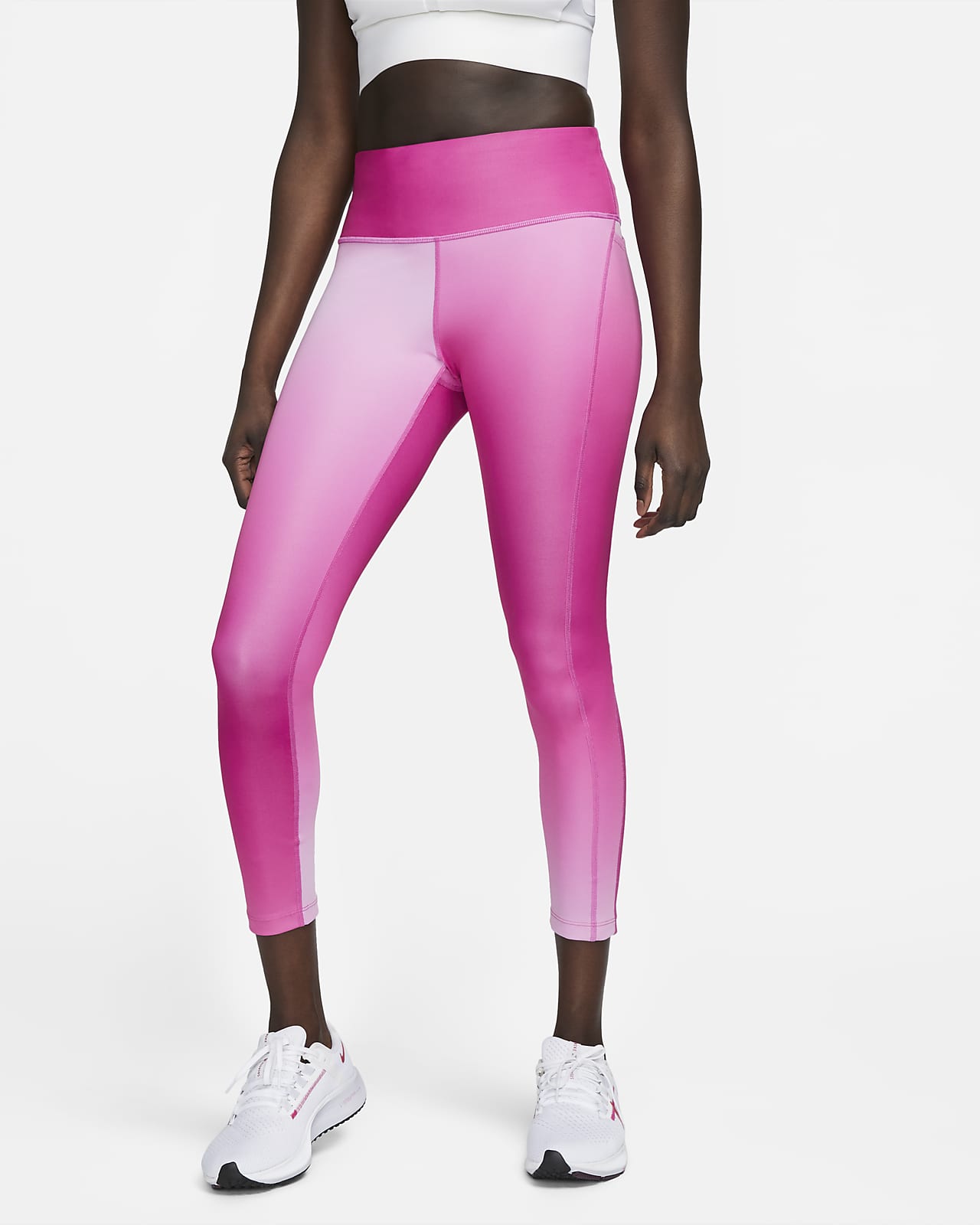 Leggings da running a 7/8 e vita media con tasche e sfumatura tie-dye Nike Fast – Donna