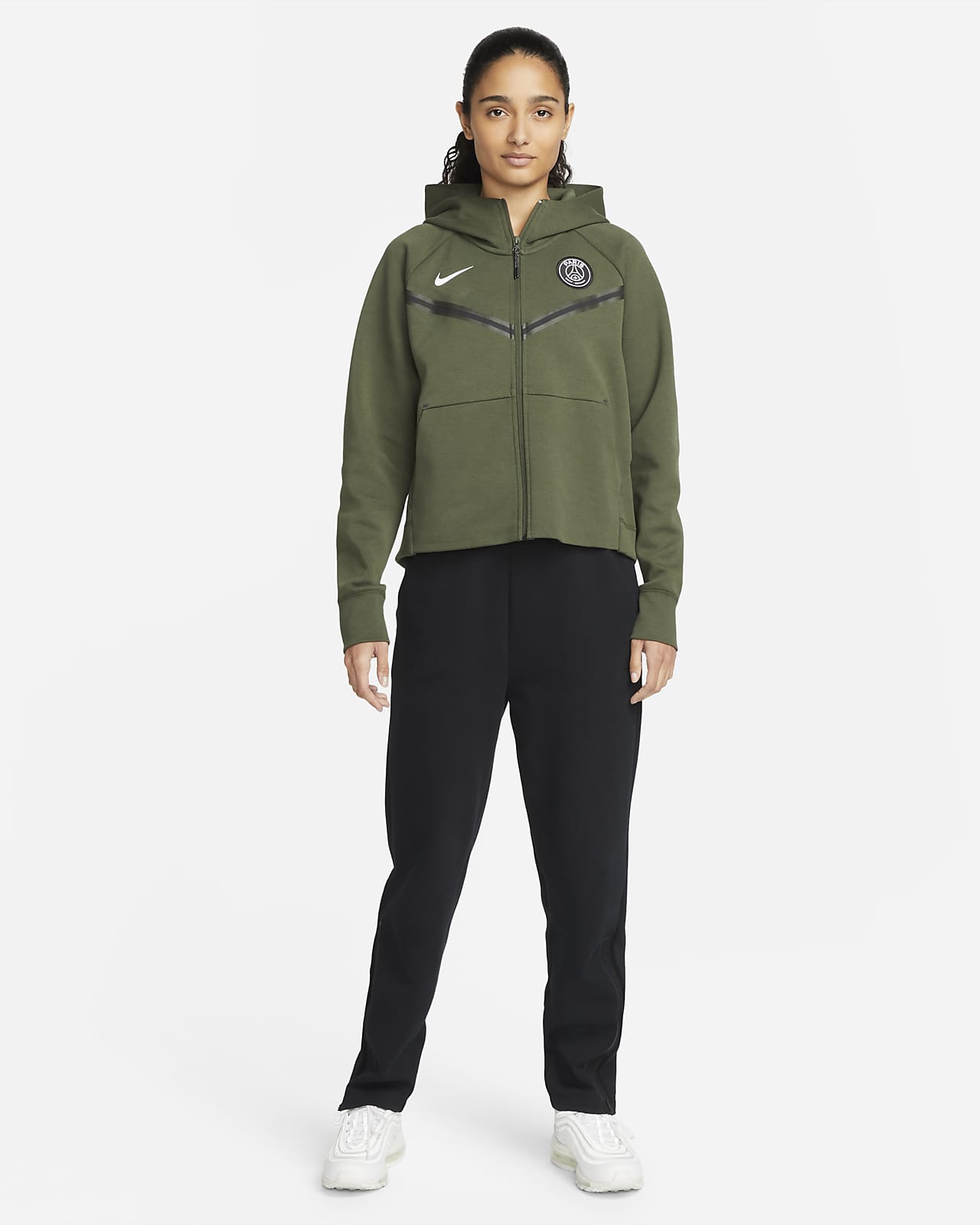 Saint-Germain Tech Fleece Windrunner con capucha y cremallera completa - Mujer. Nike ES