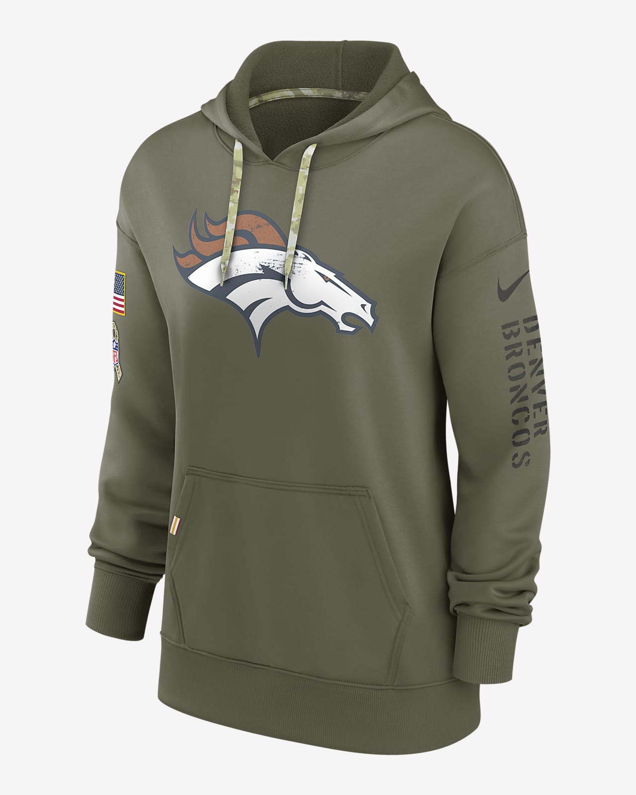 Men's Nike Brown Denver Broncos 2023 Salute to Service Club Pullover Hoodie Size: Medium