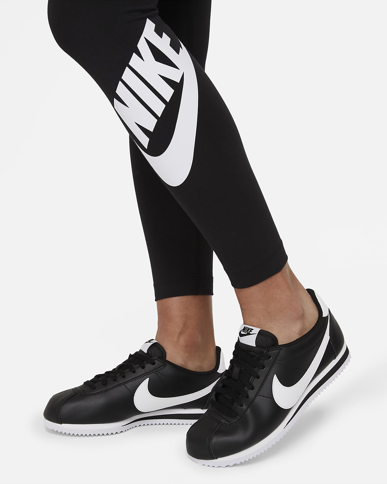 Nike Womens All Over Logo Print Leggings CJ2059-010 Black & White Size XS  New