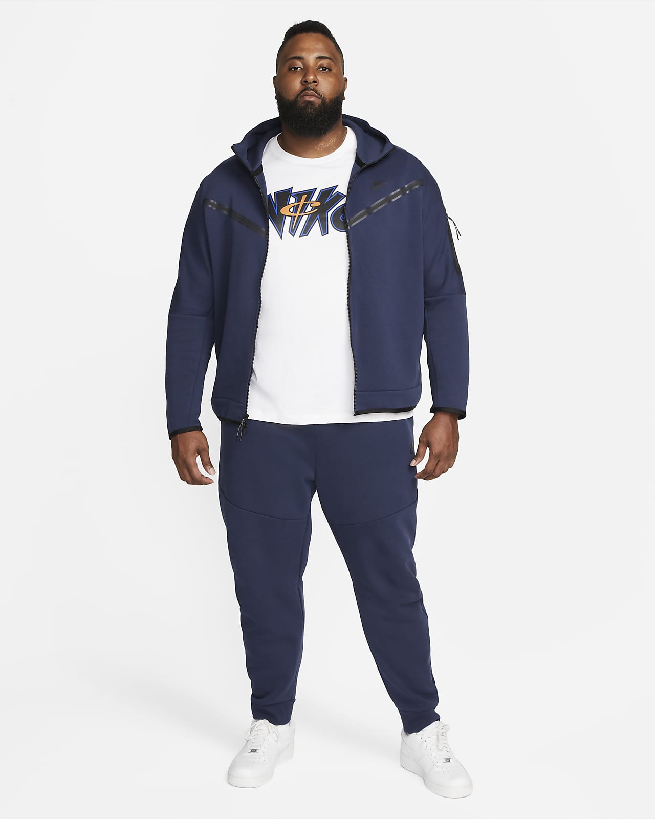 Nike Men's Sportswear Tech Fleece Full-Zip Hoodie-Black/Grey