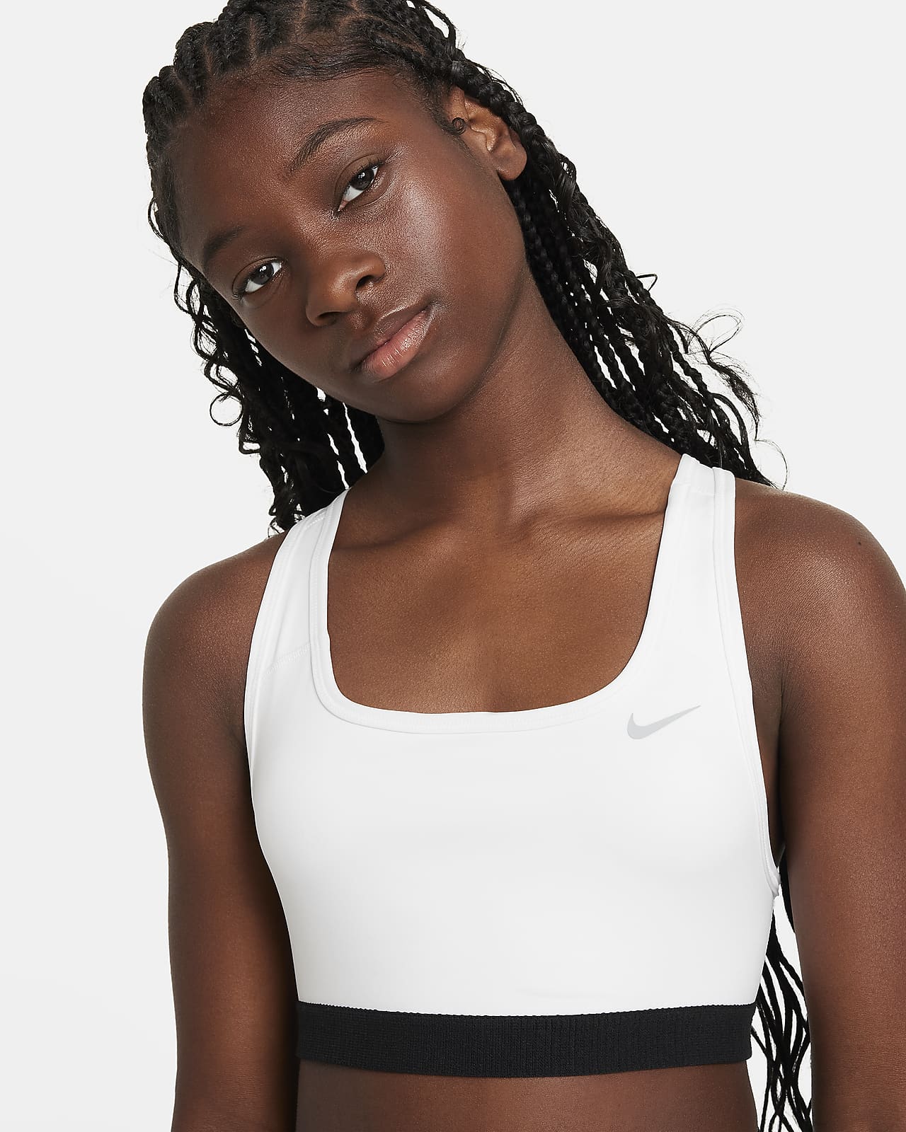 Black Nike Girls' Swoosh Bra Junior