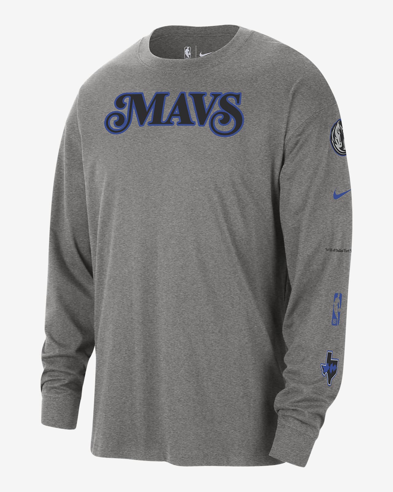 Dallas Mavericks 2023/24 City Edition Men's Nike NBA Max90 Long-Sleeve T-Shirt