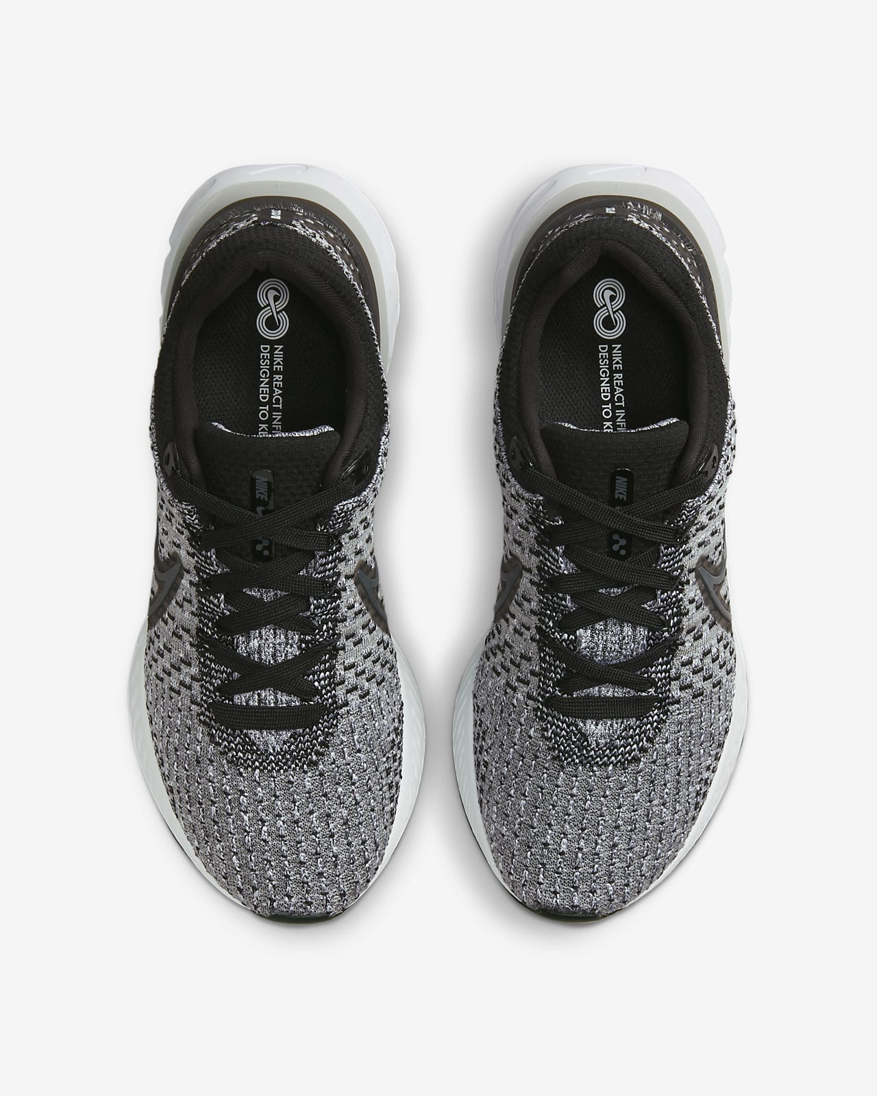  Nike Women's React Infinity Flyknit 3 Running Shoes, Black/DK  Smoke Grey-Grey Fog, 5 M US