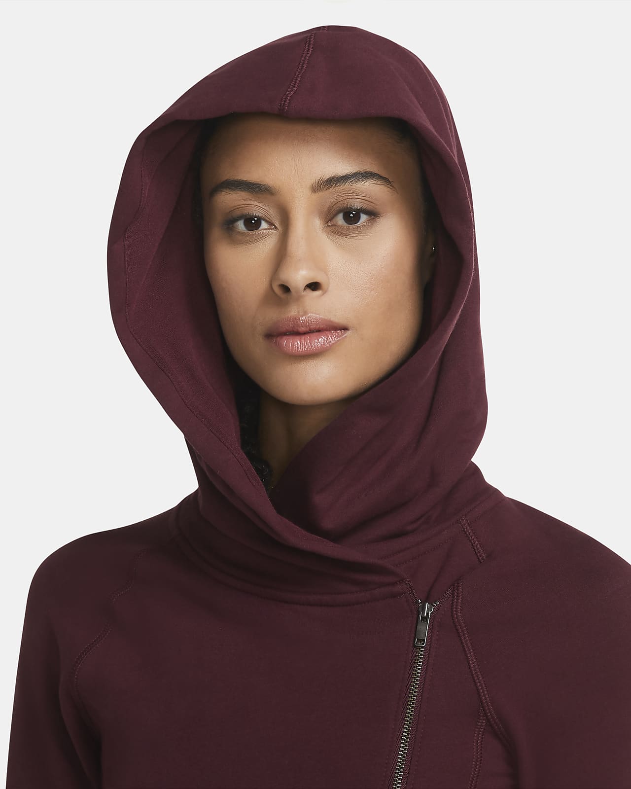nike asymmetrical zip hoodie