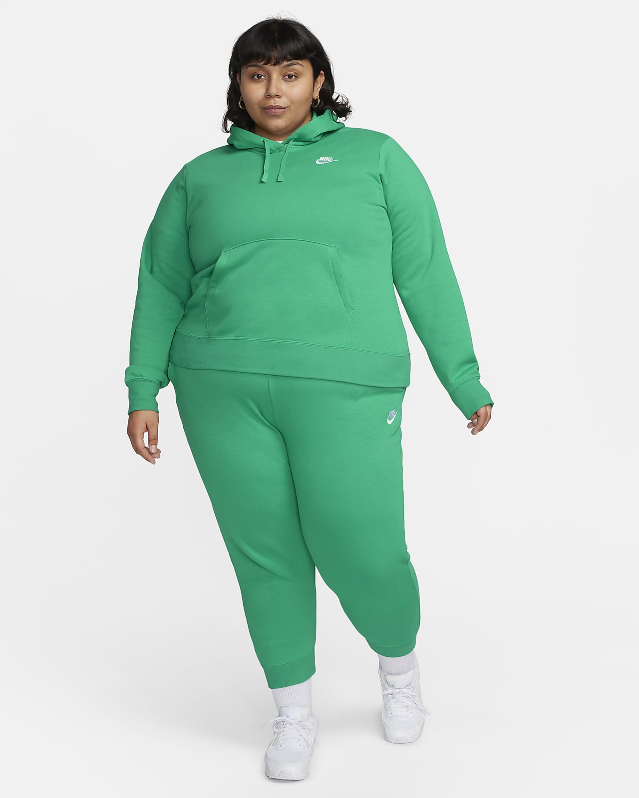 Nike Womens Sportswear Essential Fleece Pullover Hoodie (Plus Size) Black 2X