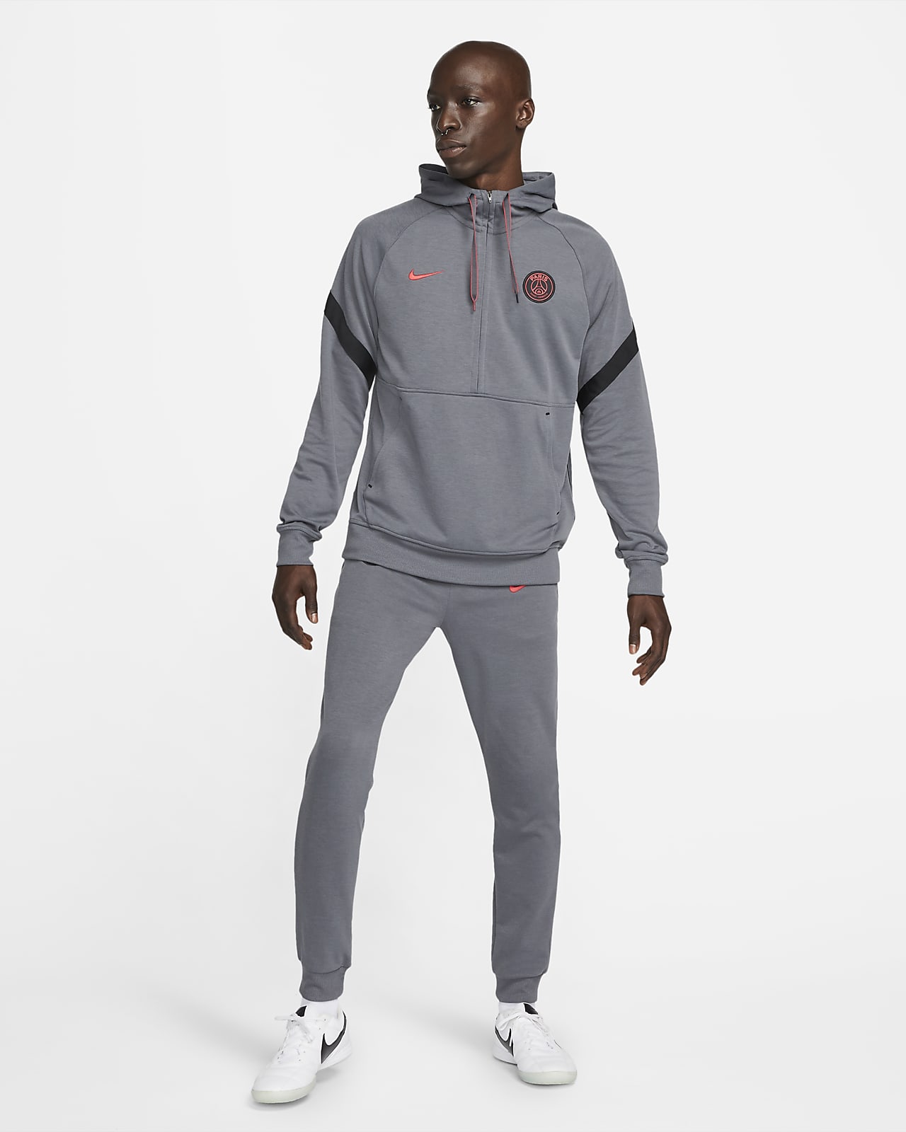 Paris Saint-Germain Men's 1/2-Zip Fleece Football Hoodie. Nike GB