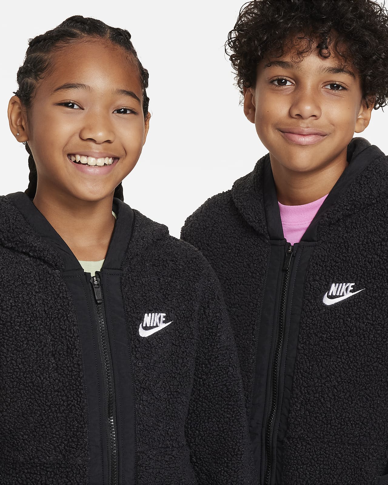 Big Kids\' Club Hoodie. Winterized Fleece Sportswear Full-Zip Nike