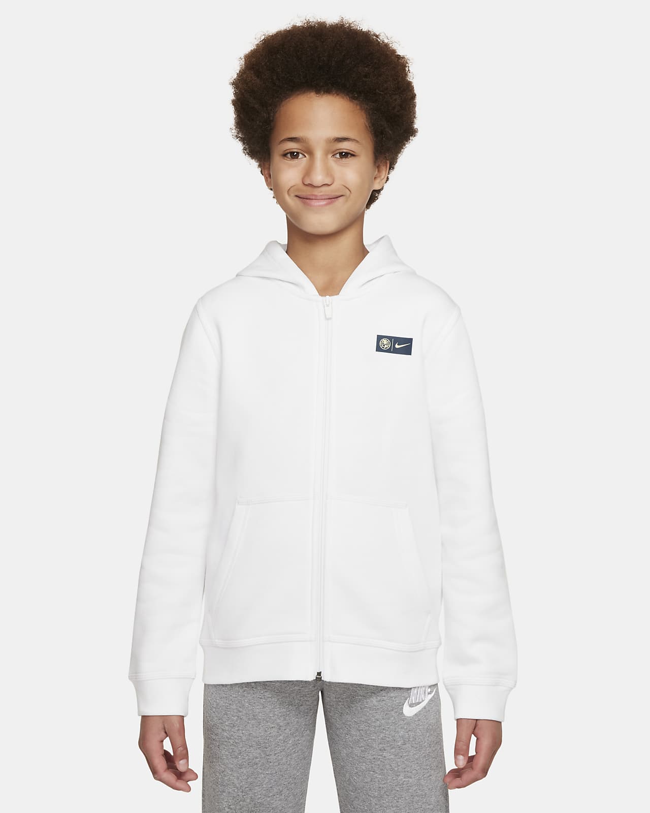 White nike shop hoodie boys