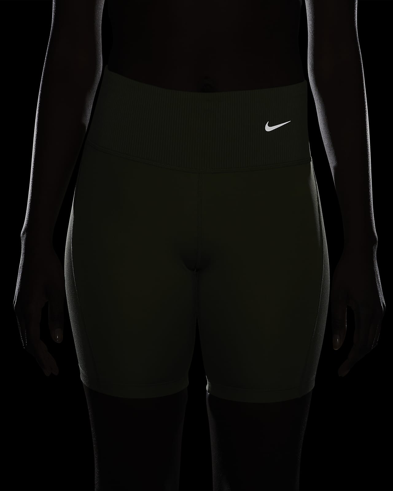 Nike Women's Tight Mid-Rise Ribbed-Panel Running Shorts with