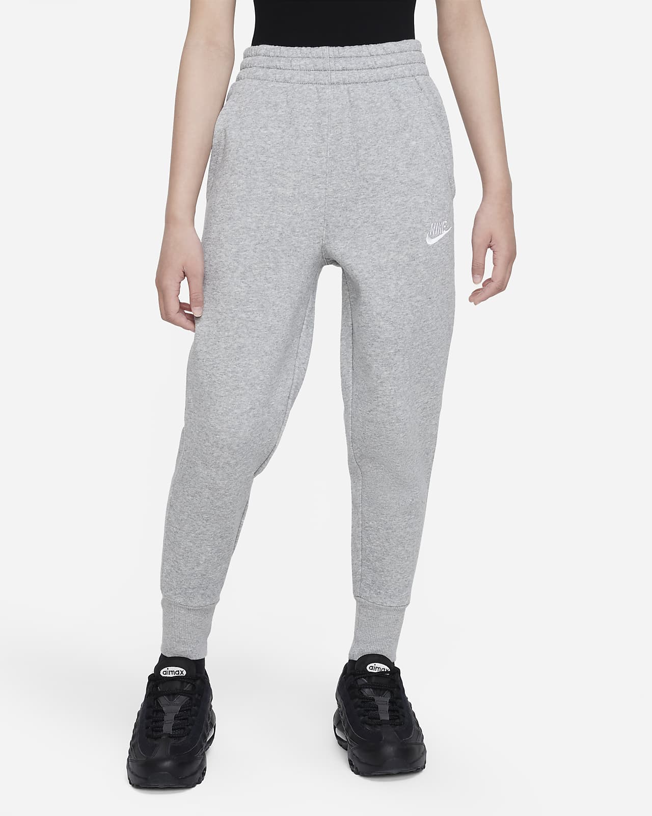 Spodnie dla dużych dzieci (dziewcząt) o wysokim stanie Nike Sportswear Club Fleece