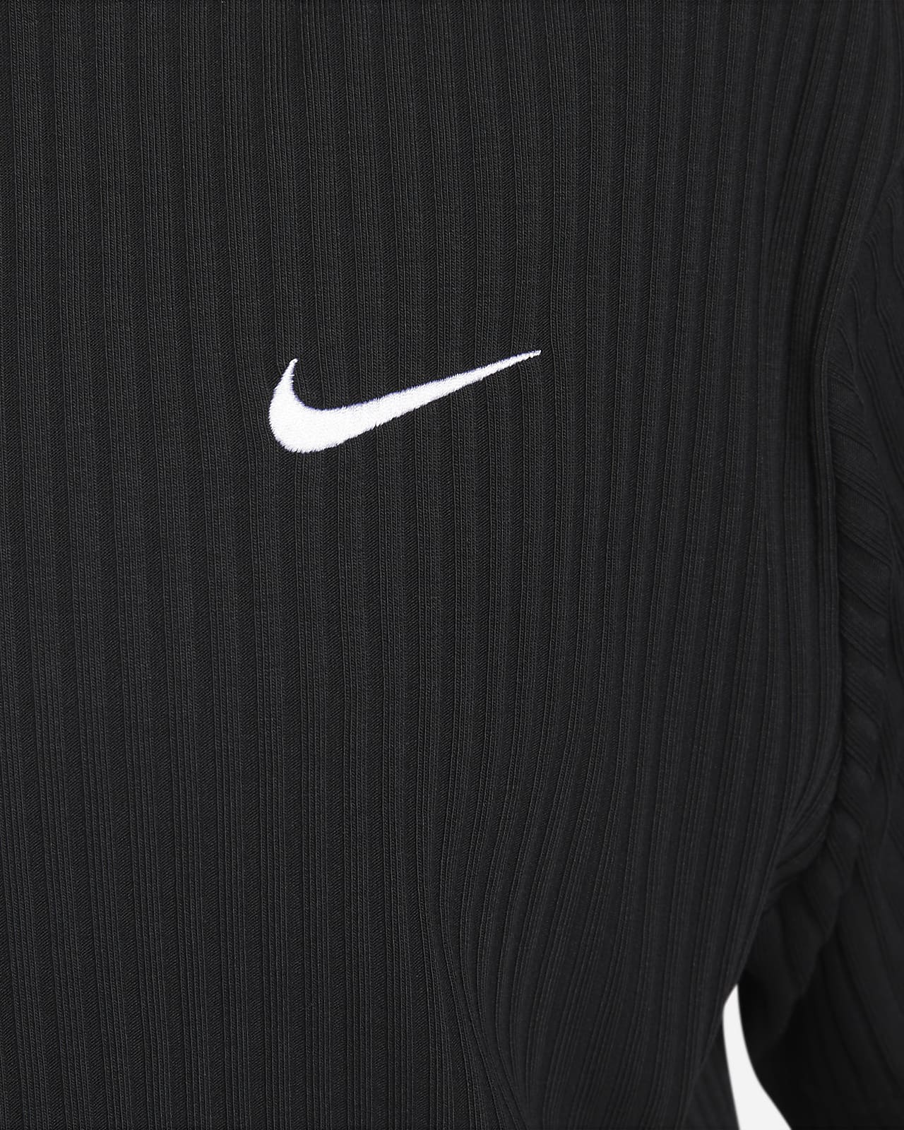 Nike ribbed jersey top in gray