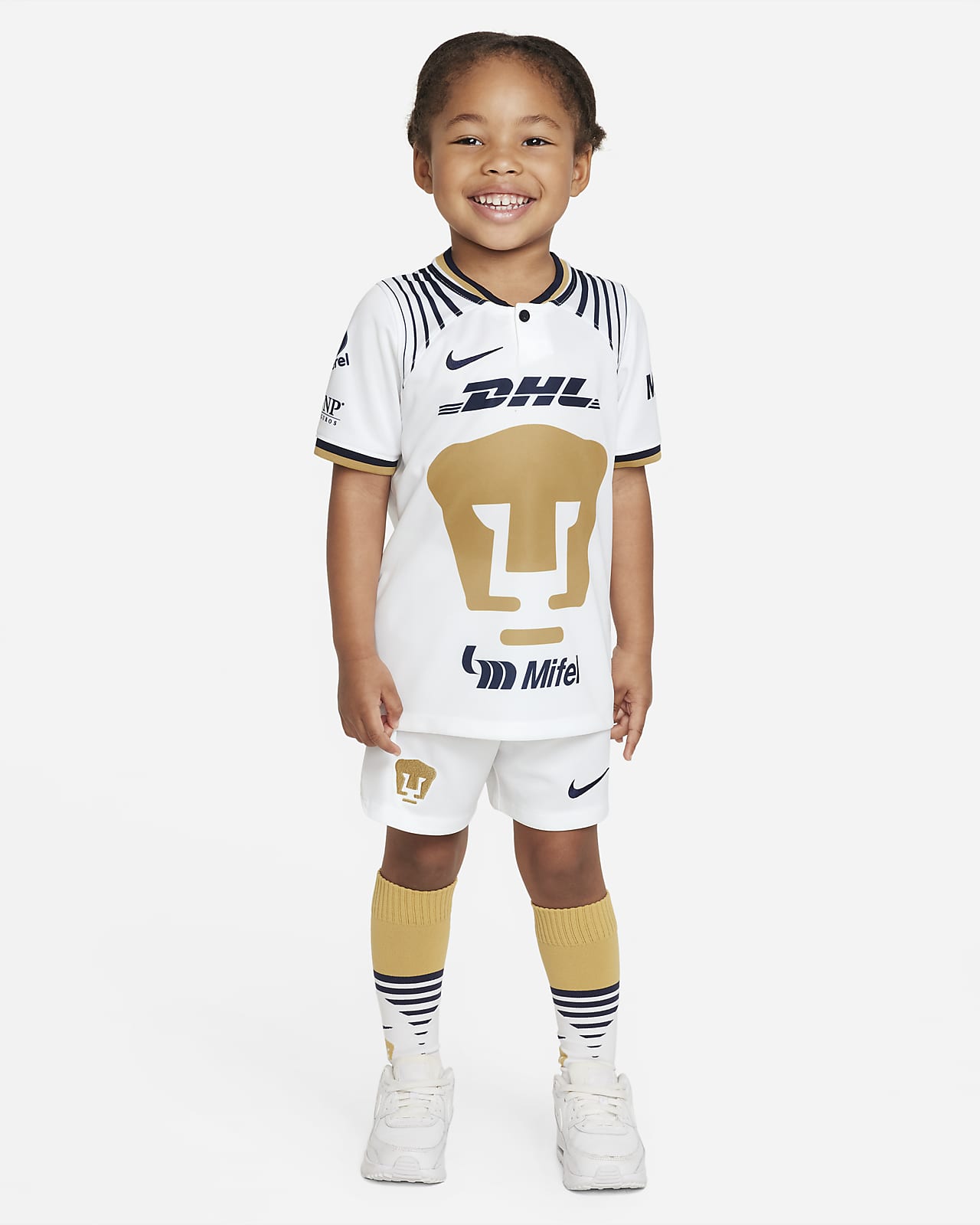Kit Nike Football para niños talla pequeña de Pumas UNAM local 2022/23