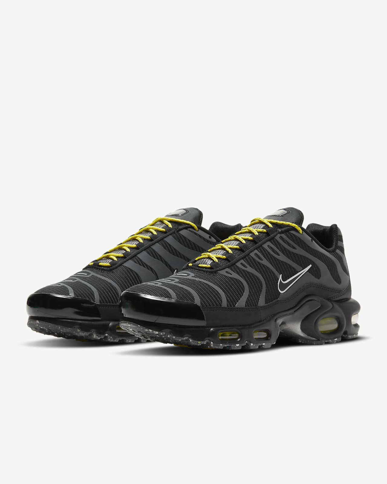 yellow black and white air max plus