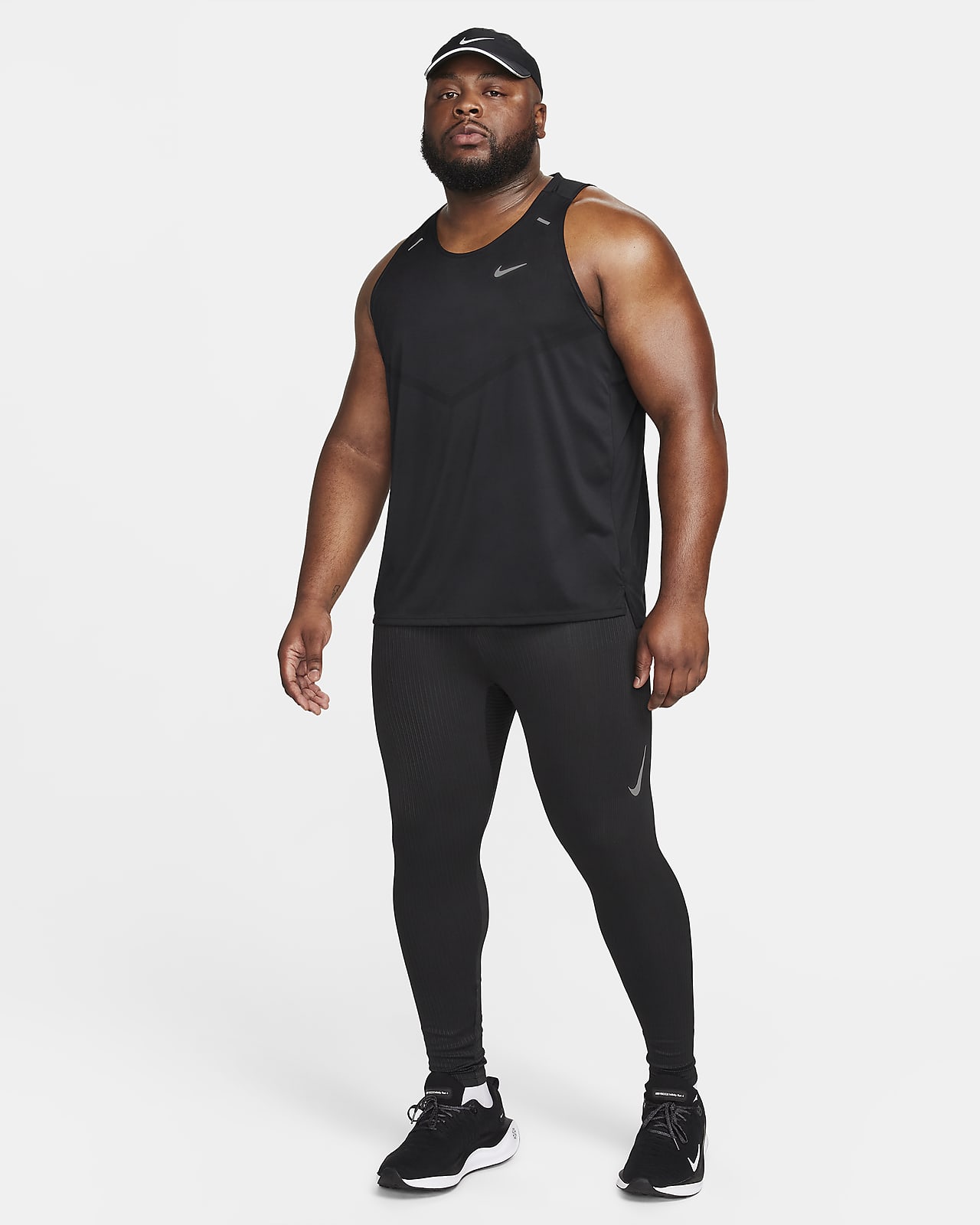 NWT Nike AeroSwift Mens 1/2 Length Running Tights Shorts XL  Black/Crimson/Coral