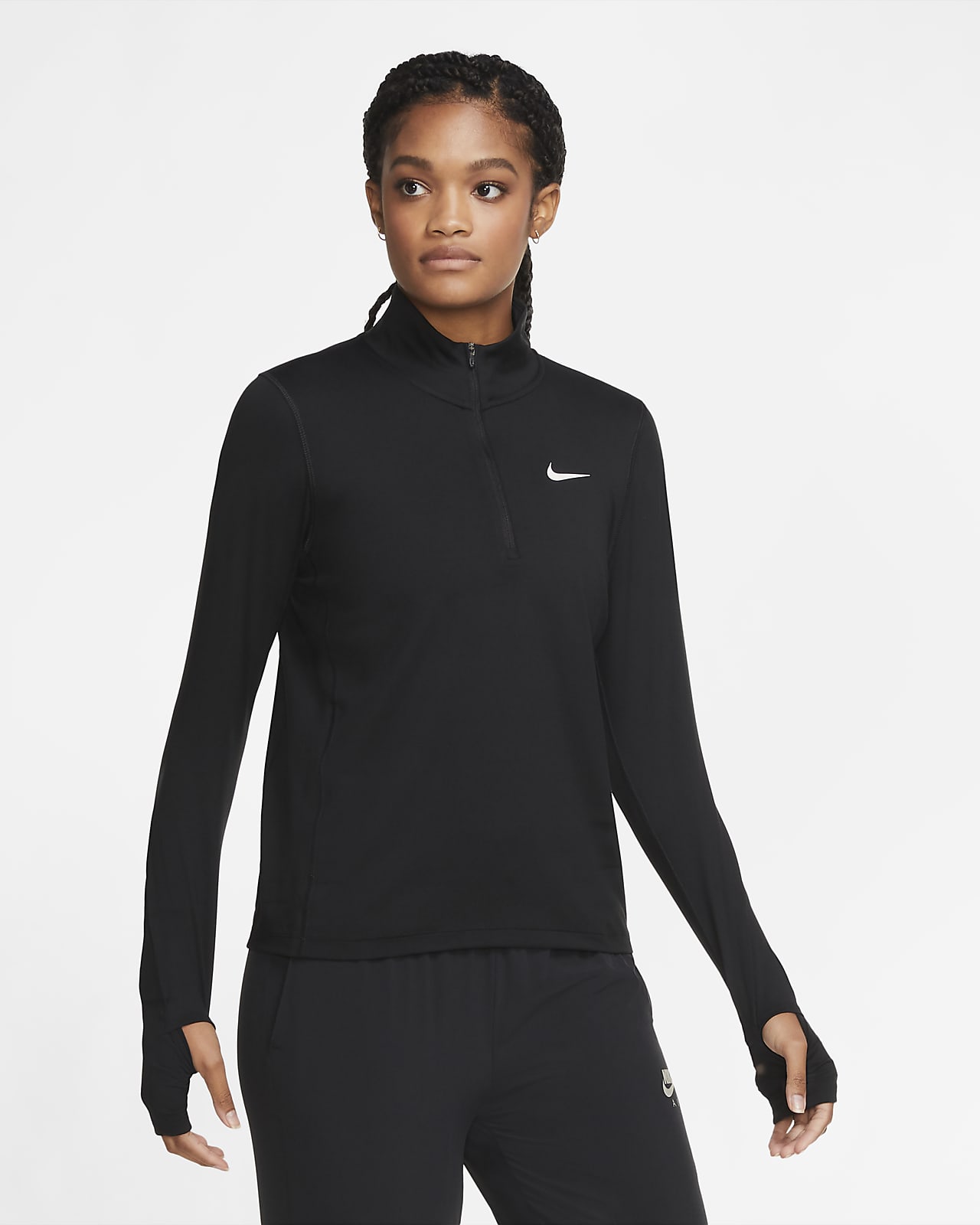 เสื้อวิ่งซิปสั้นผู้หญิง Nike Element