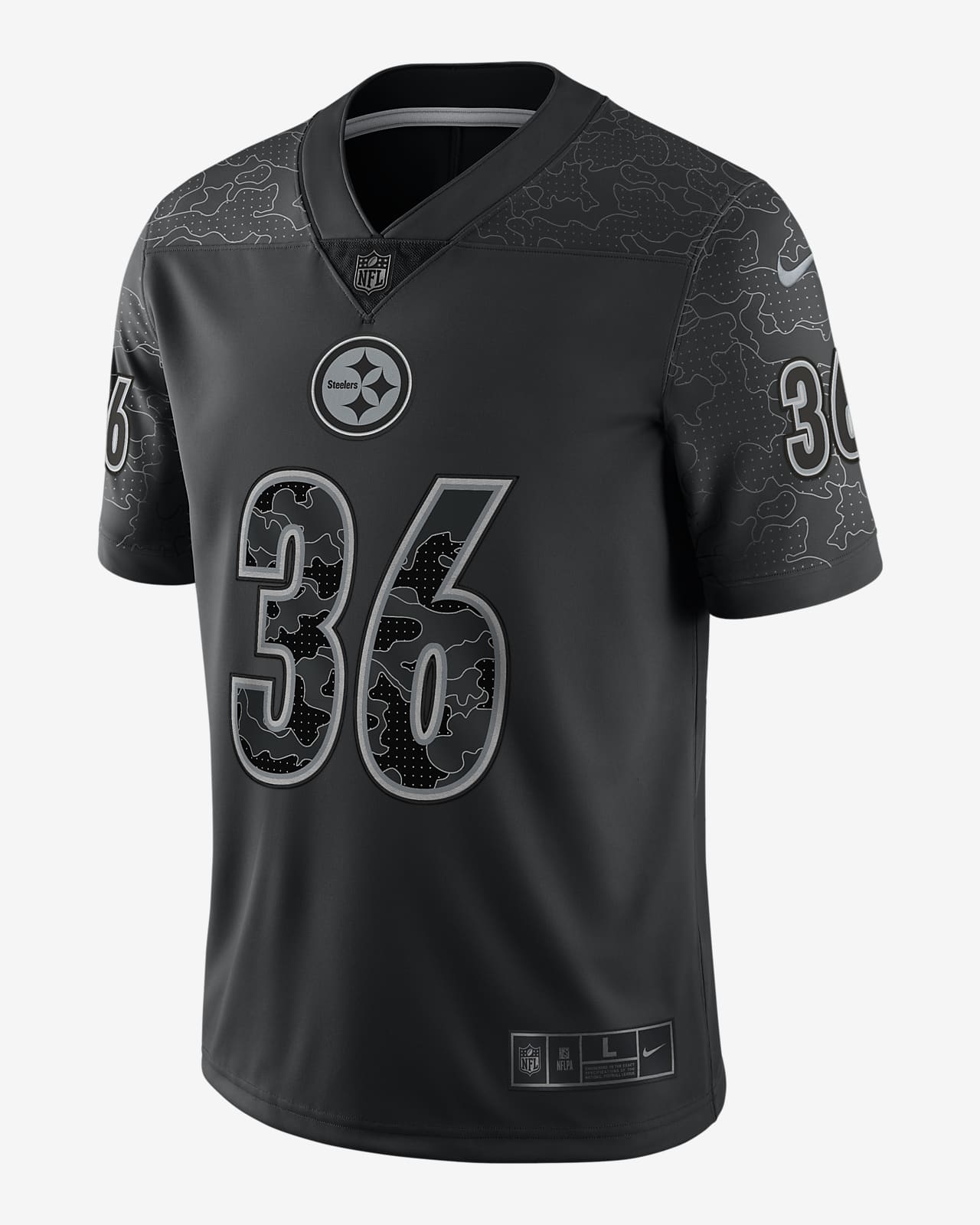 Men's Nike Troy Polamalu Black Pittsburgh Steelers Retired Player Rflctv Limited Jersey Size: Medium