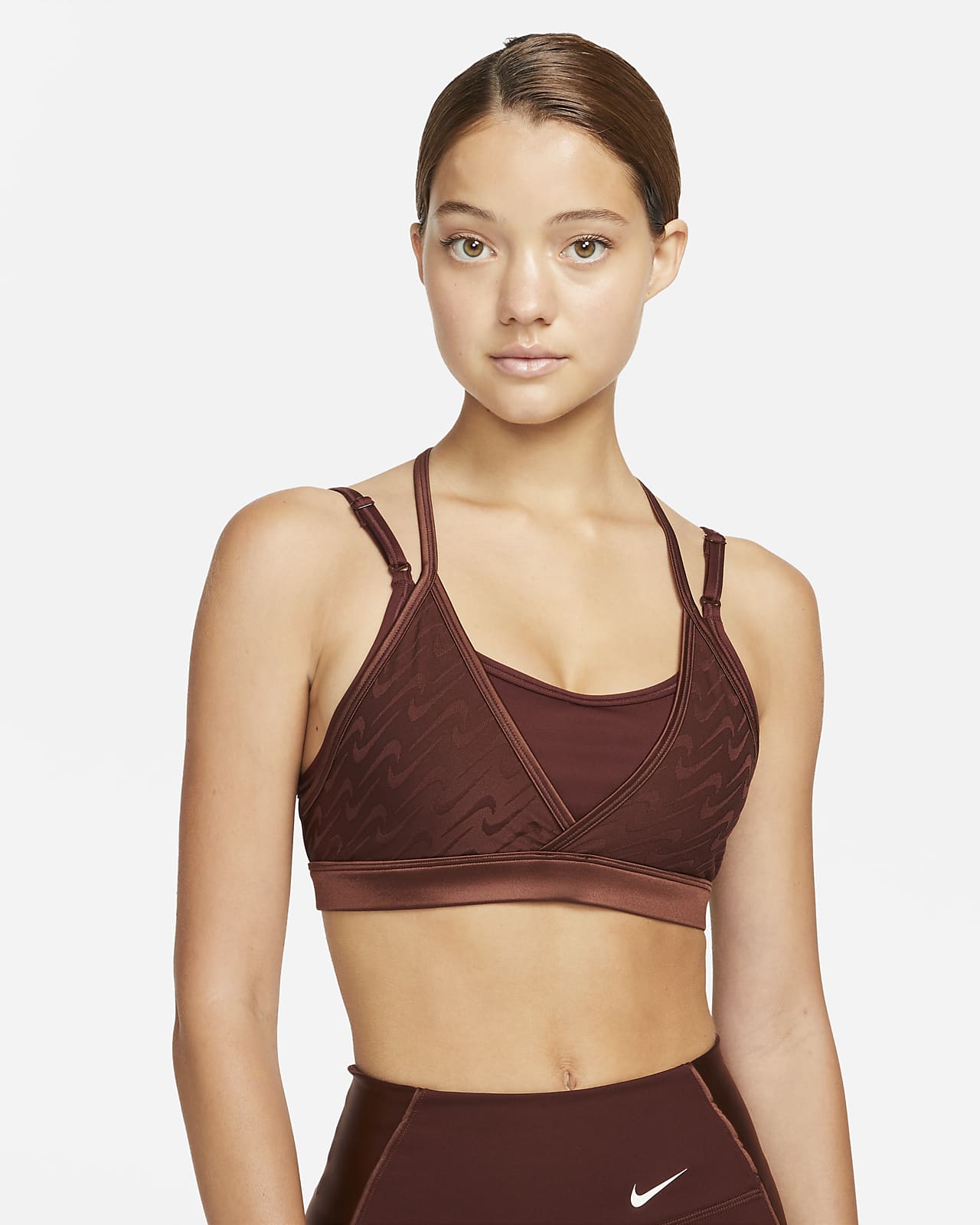 Nike Women's, Nike Dri-FIT Indy Icon Clash Light Supported Padded Strappy  Sports Bra
