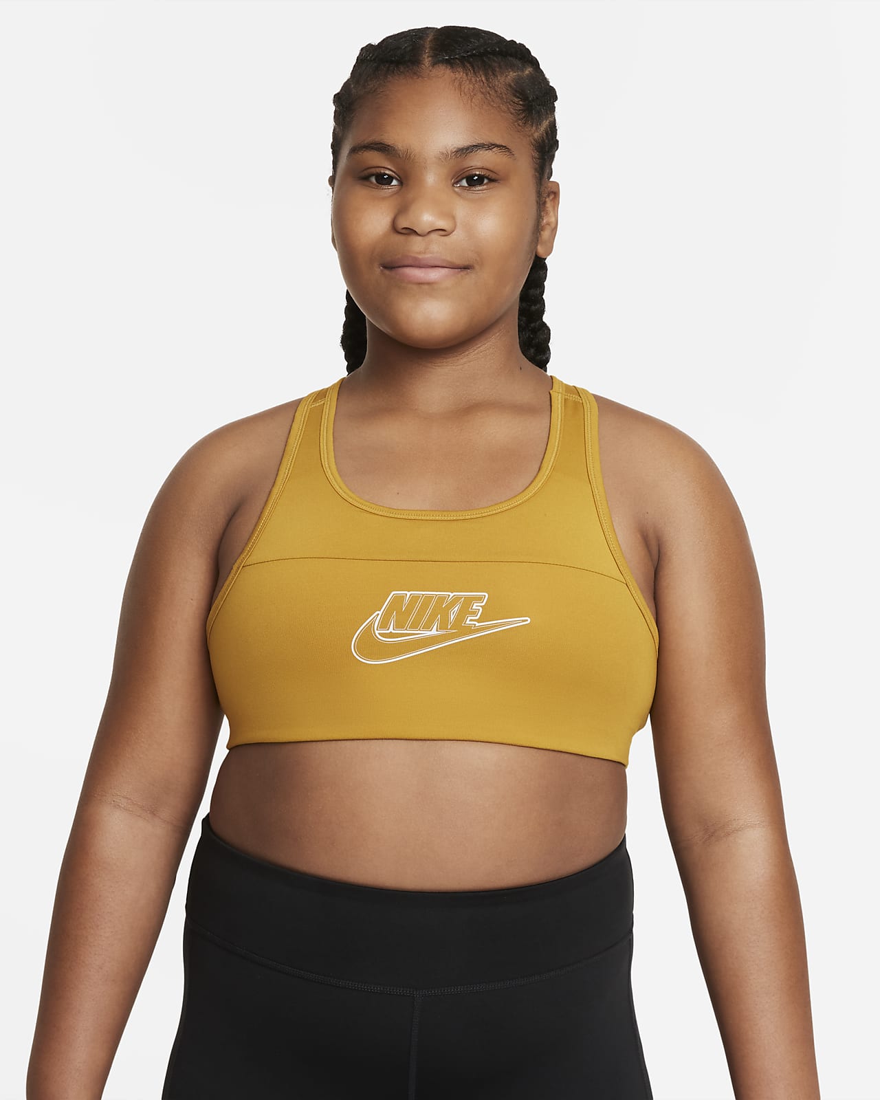 Dri-FIT Swoosh Big Kids' (Girls') Sports Bra (Extended Size). Nike.com