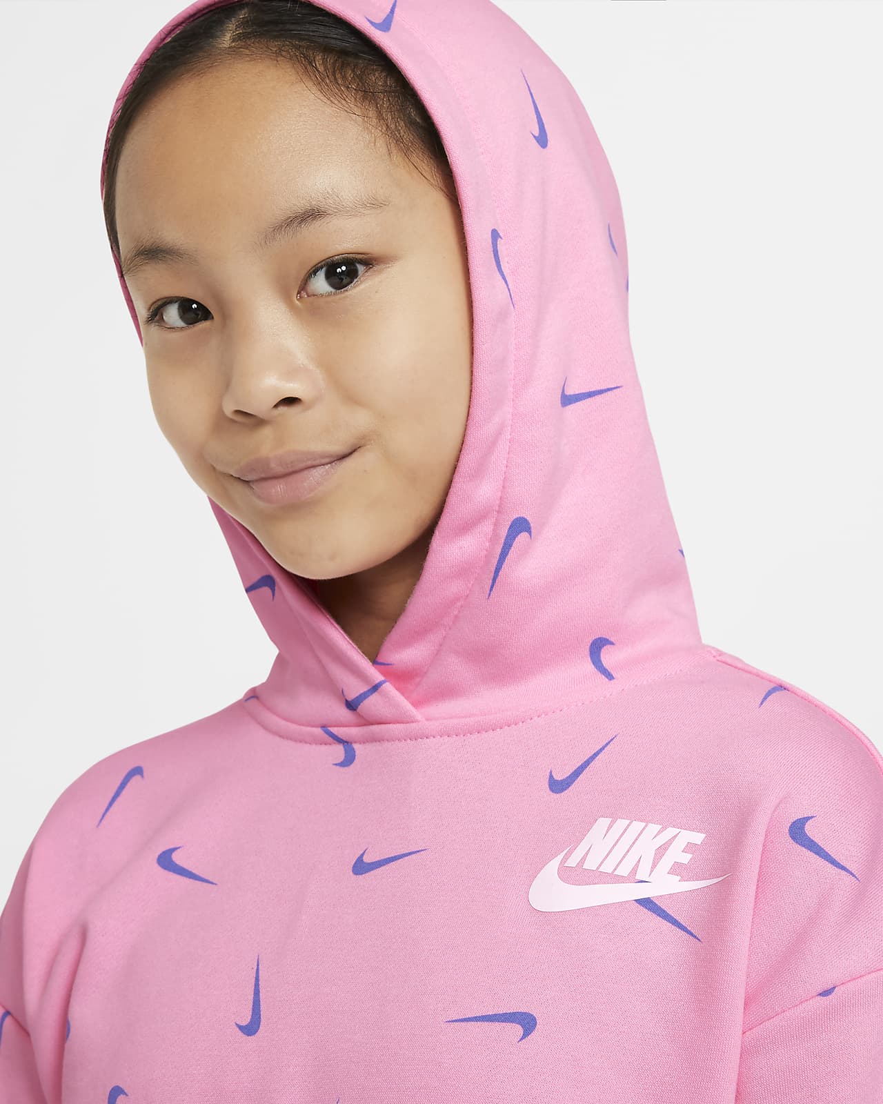 Nike Sportswear Older Kids' (Girls') Cropped Pullover French Terry ...