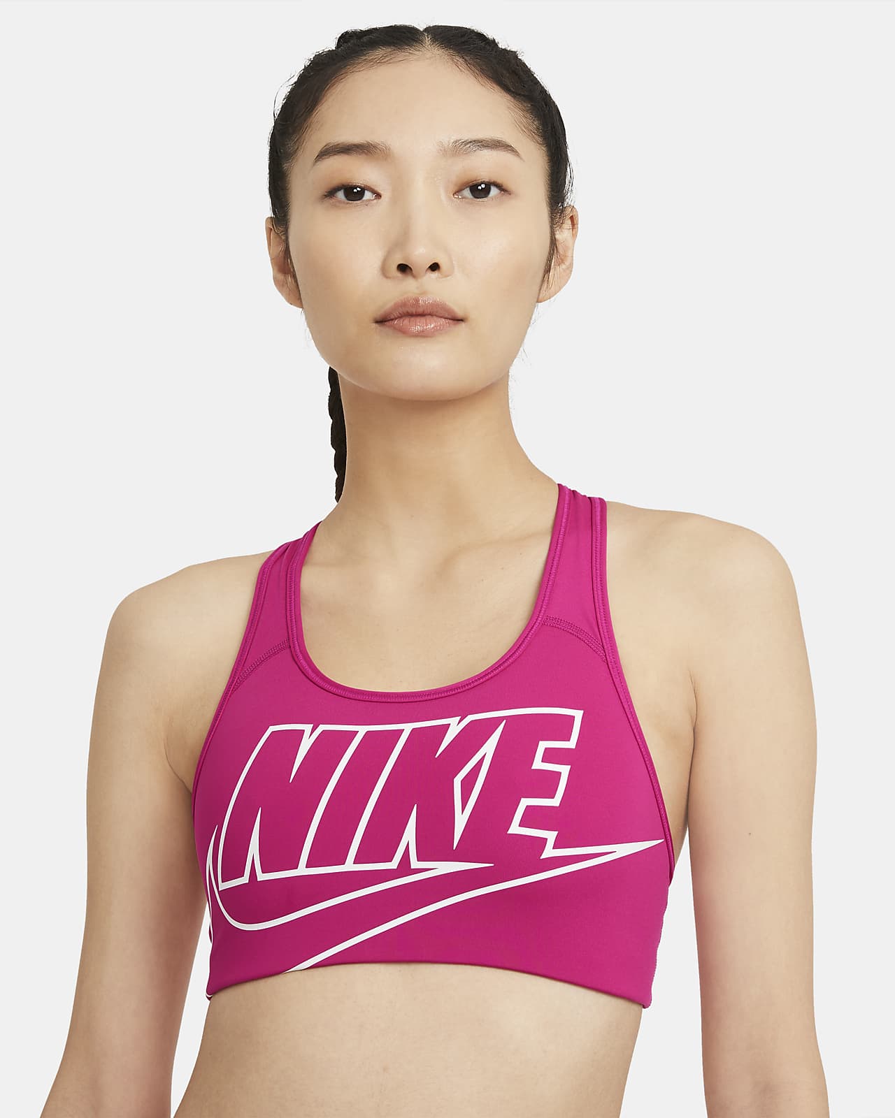 nike swoosh women's medium support sports bra