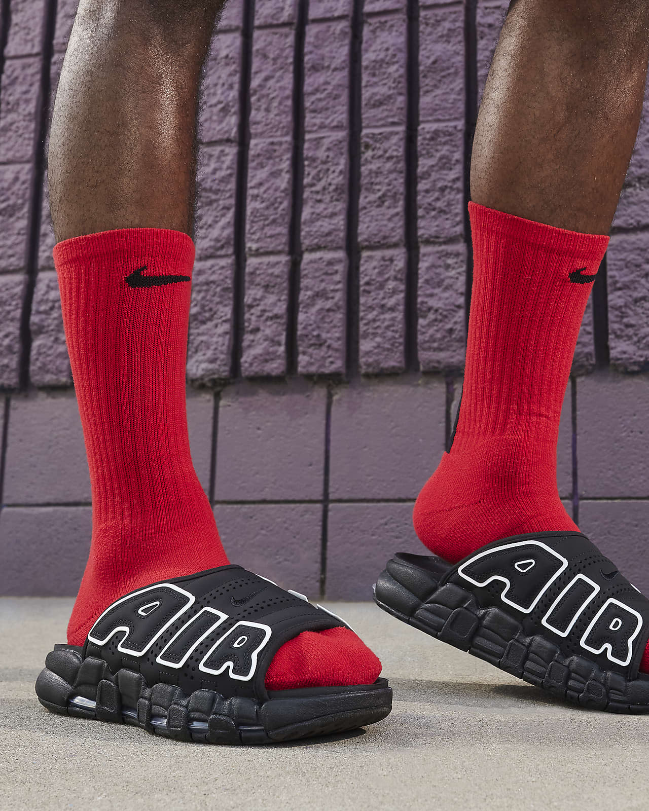 Nike Air More Uptempo Men's Slides. Nike ID