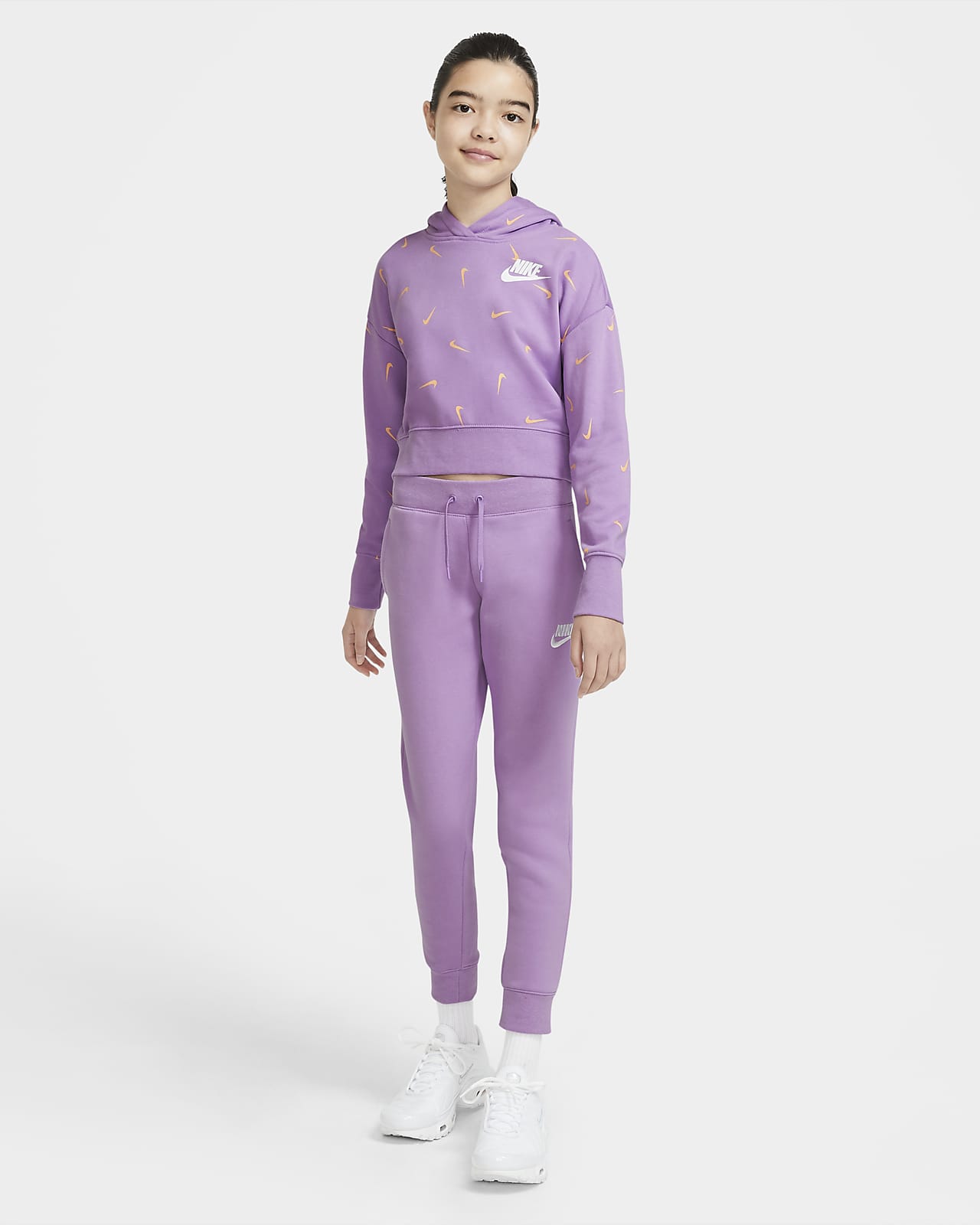 nike girls cropped hoodie