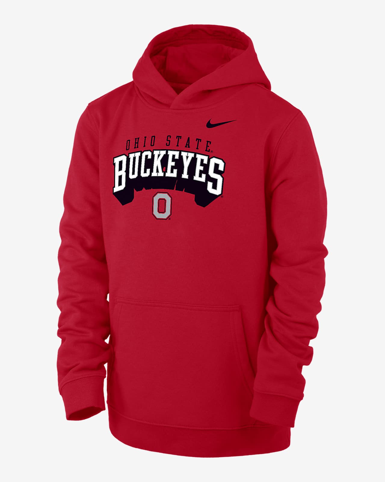 Ohio State Club Fleece Big Kids' (Boys') Nike College Pullover Hoodie