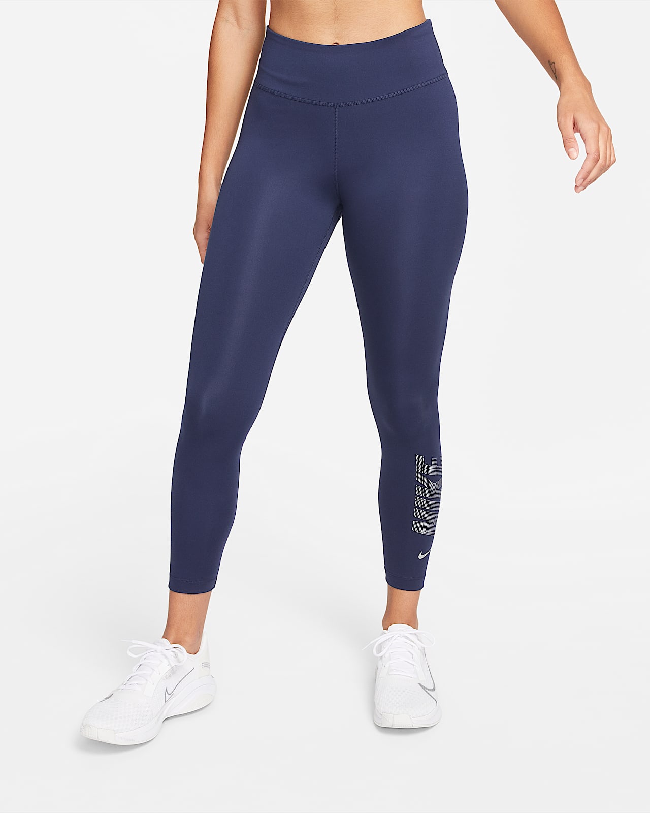 Nike Dri-FIT One 7/8-legging met halfhoge taille en graphic voor dames. Nike  BE