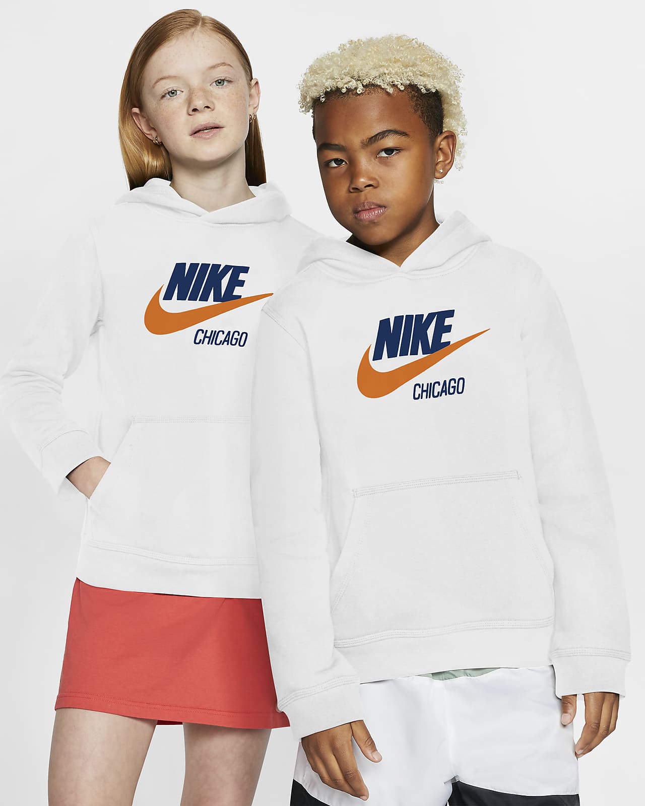 kids white nike hoodie