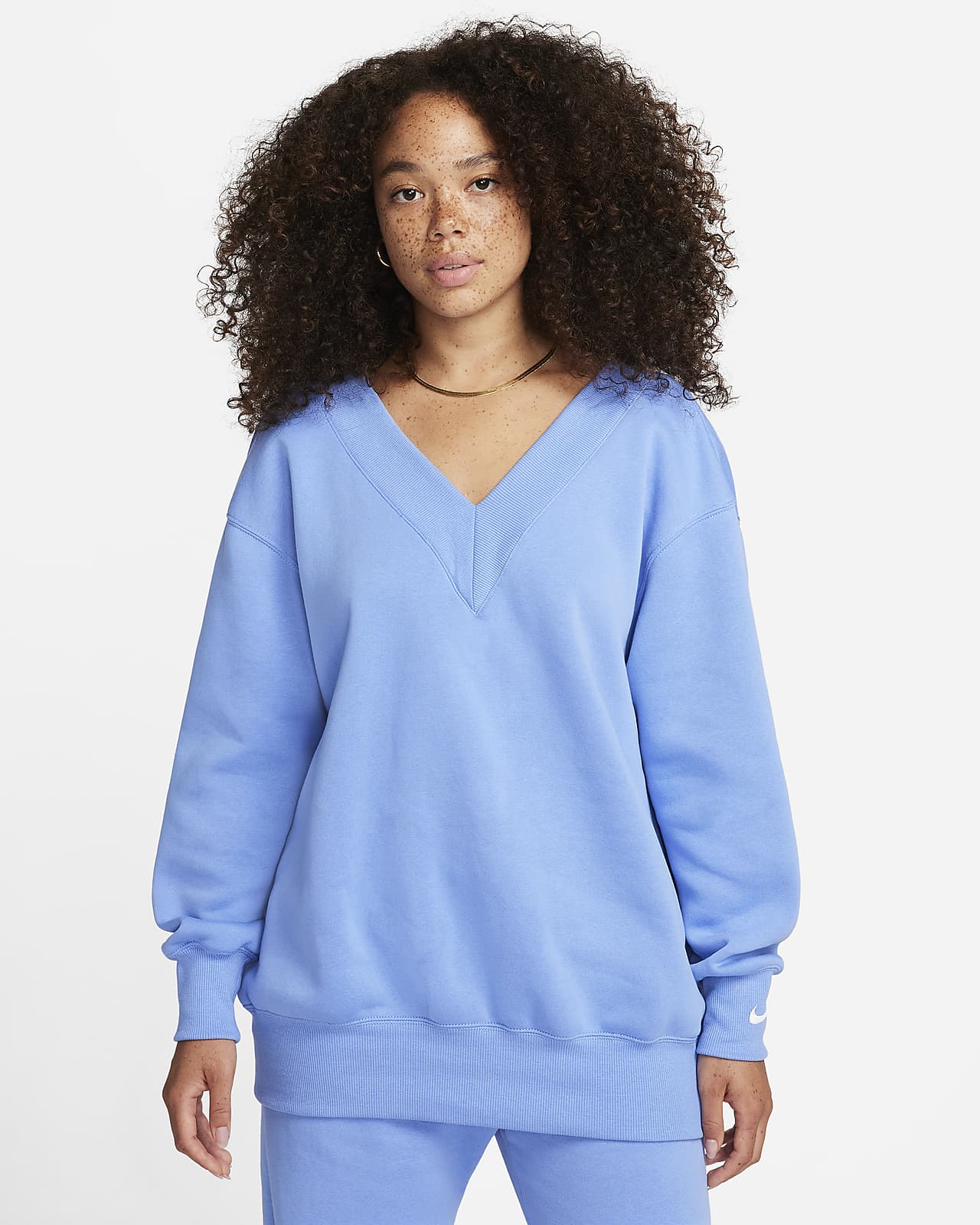 Sudadera sin cierre de cuello en V oversized para mujer Nike Sportswear Phoenix Fleece