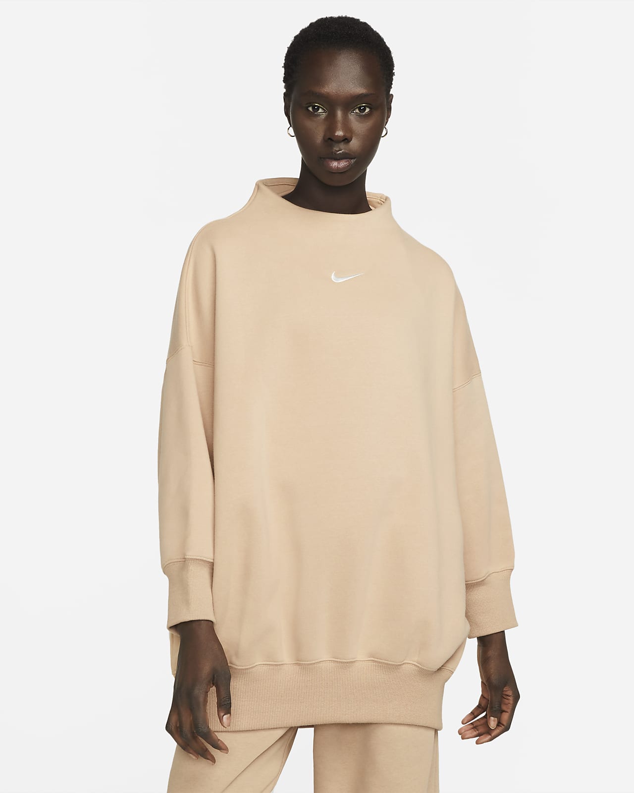 Nike Sportswear Phoenix Fleece Extra oversized sweatshirt met opstaande kraag en 3/4-mouwen voor 
