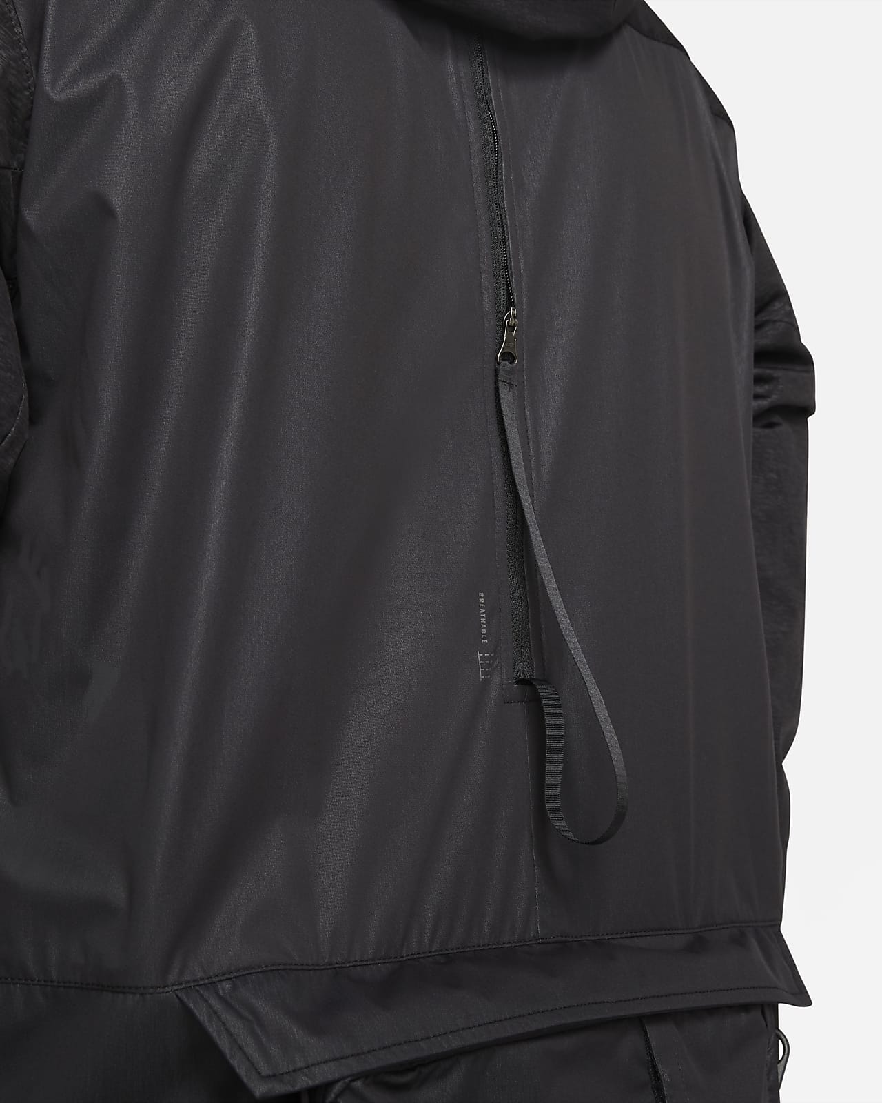 nike running jacket with printed panels in black