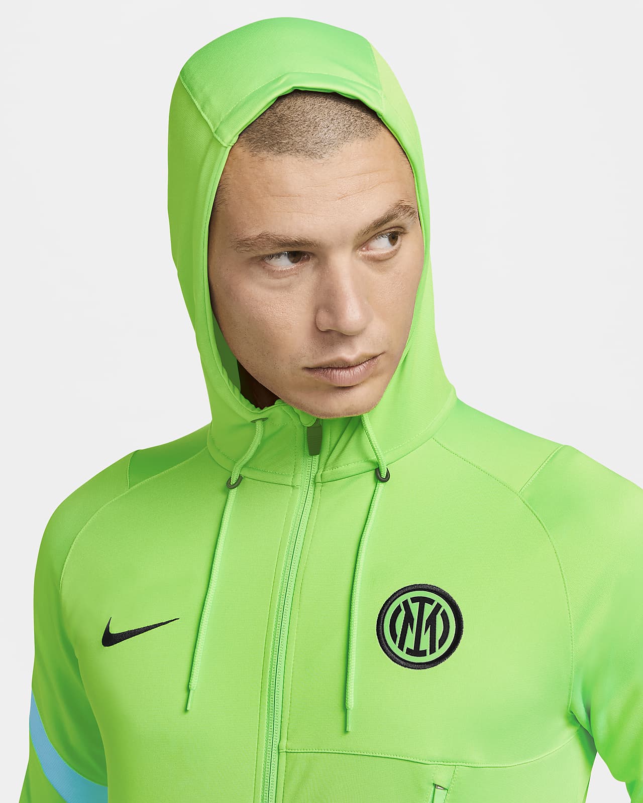 Inter Milan Strike Nike Dri-FIT voetbaltrainingsjack met capuchon voor heren.  Nike NL