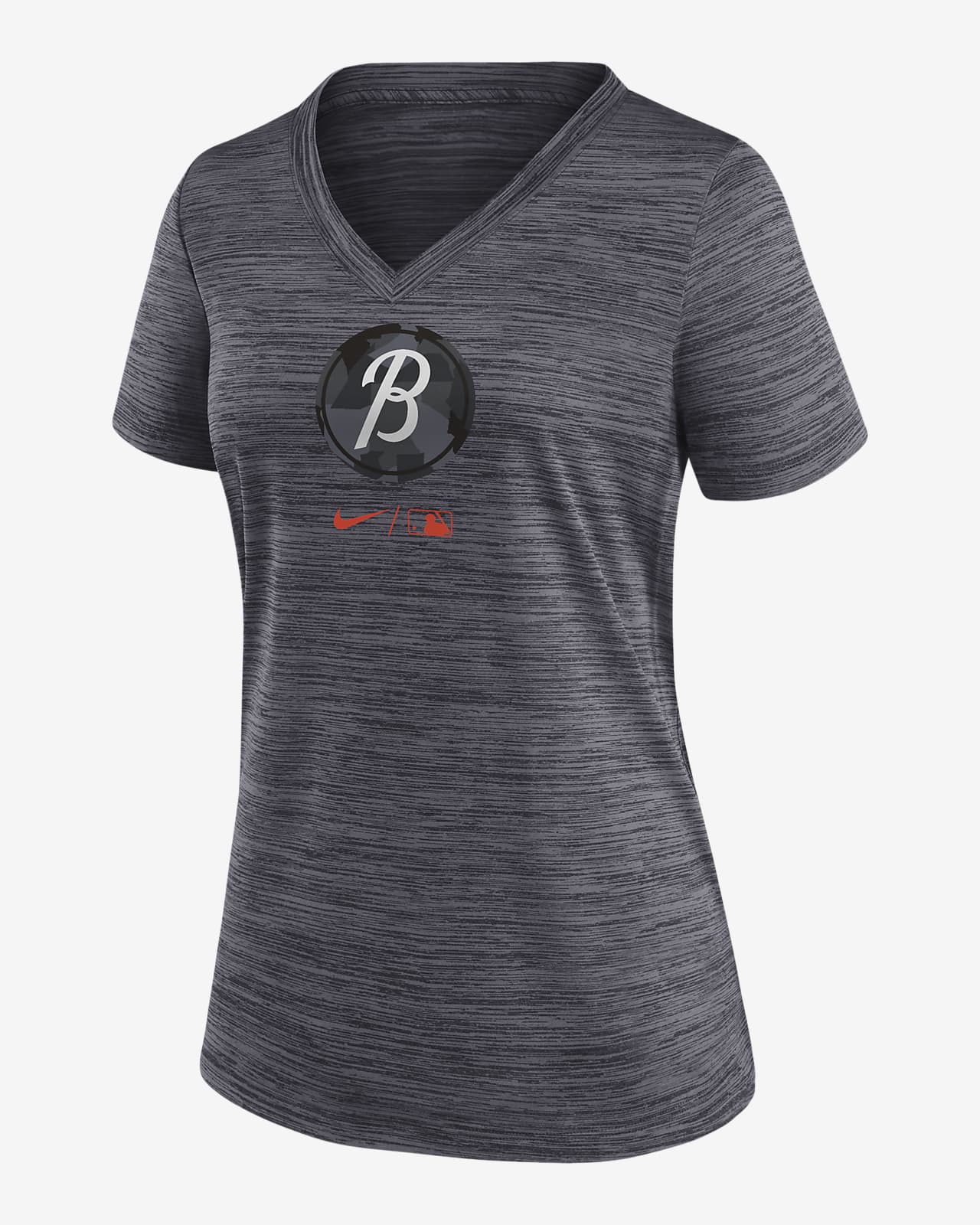 Women's Baltimore Orioles Nike Gray V-Neck Fan T-Shirt